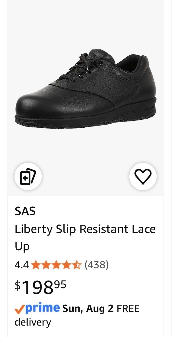 SAS Shoes Women’s Size 8.5 W Slip Resistant Black Liberty USA Made NEW In Box