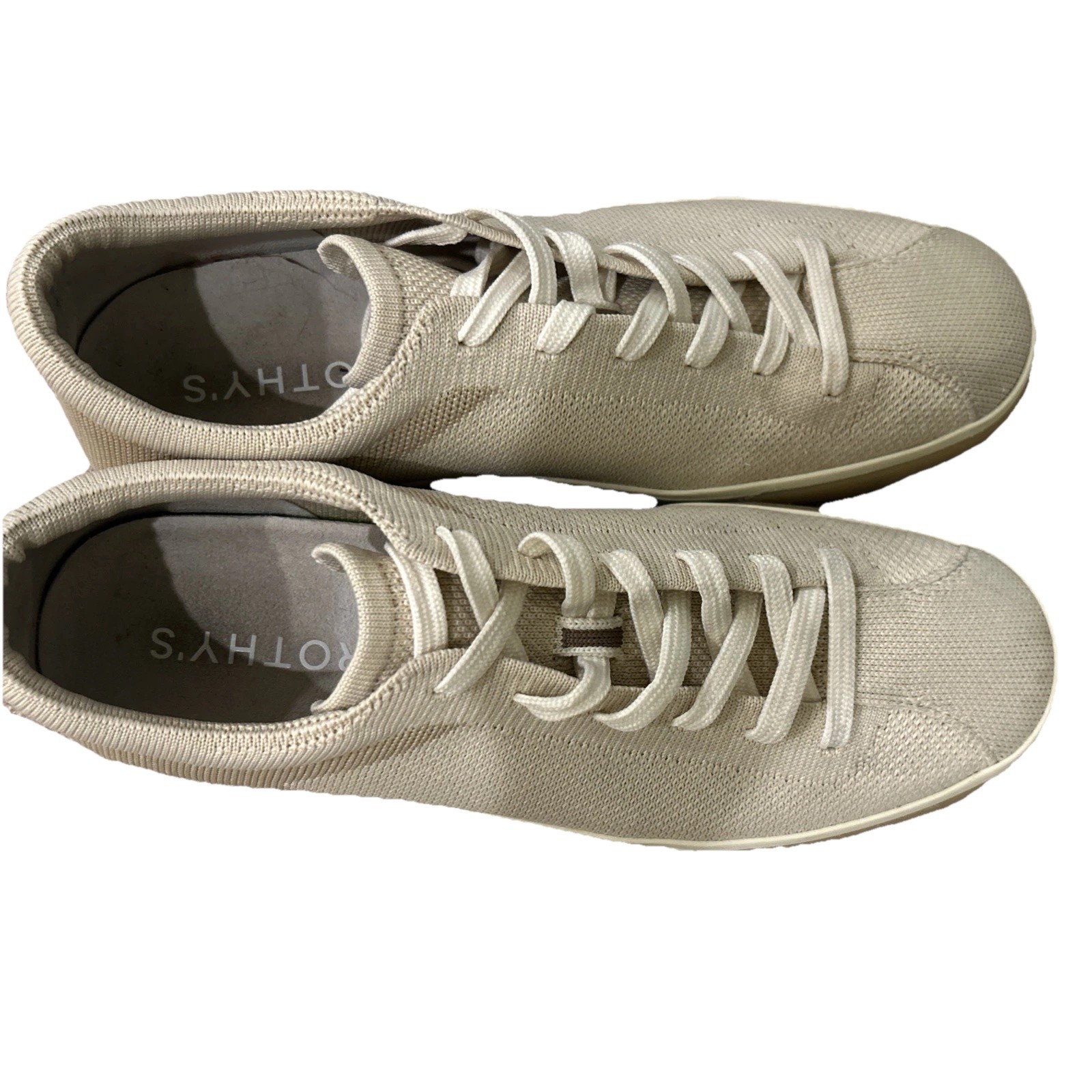 Rothy’s The Lace Up Washable Mesh Sneaker Beige Women’s 10 Casual Comfort