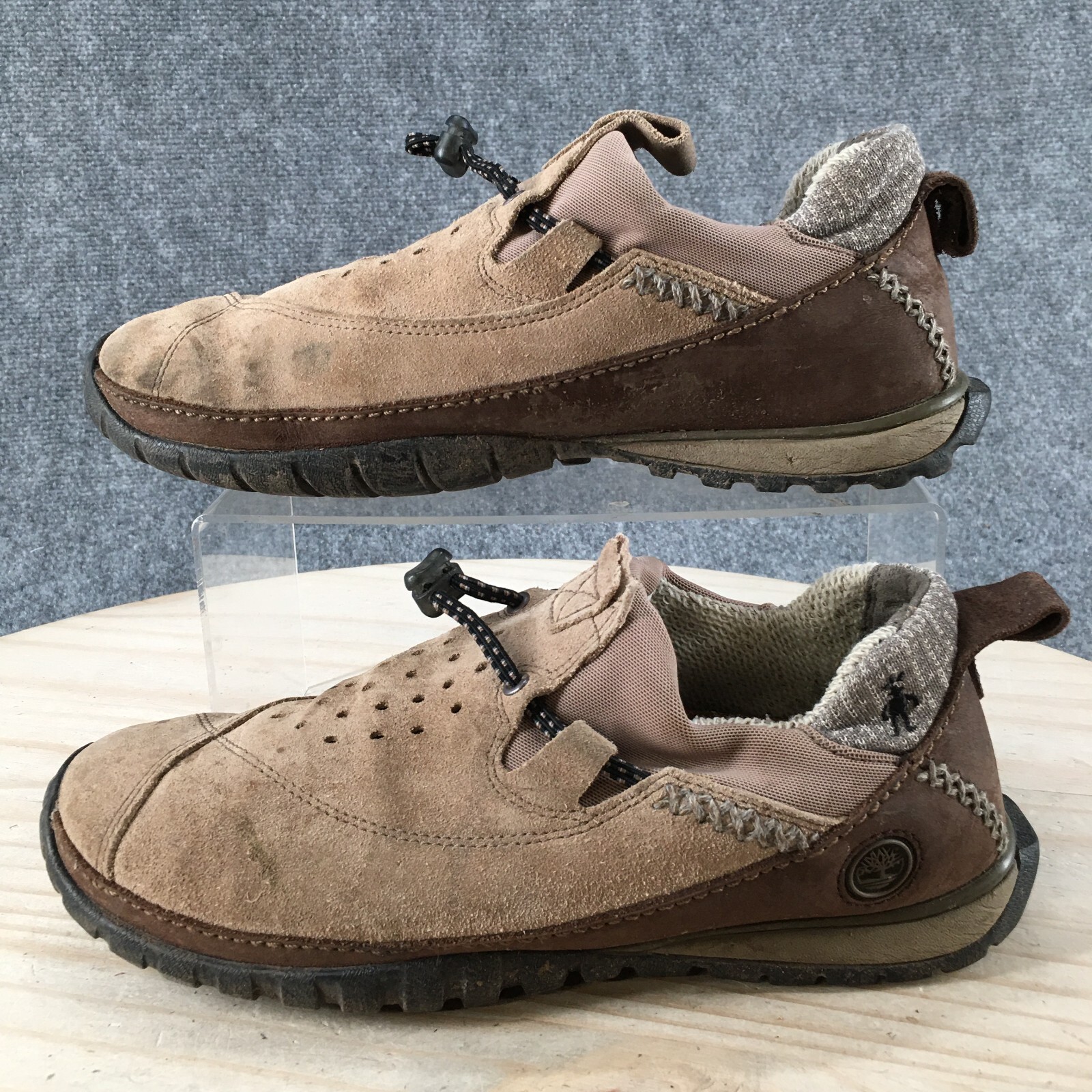 Timberland Loafer Womens 8M Beige Power Lounger Smartwool Lined Slip On Leather