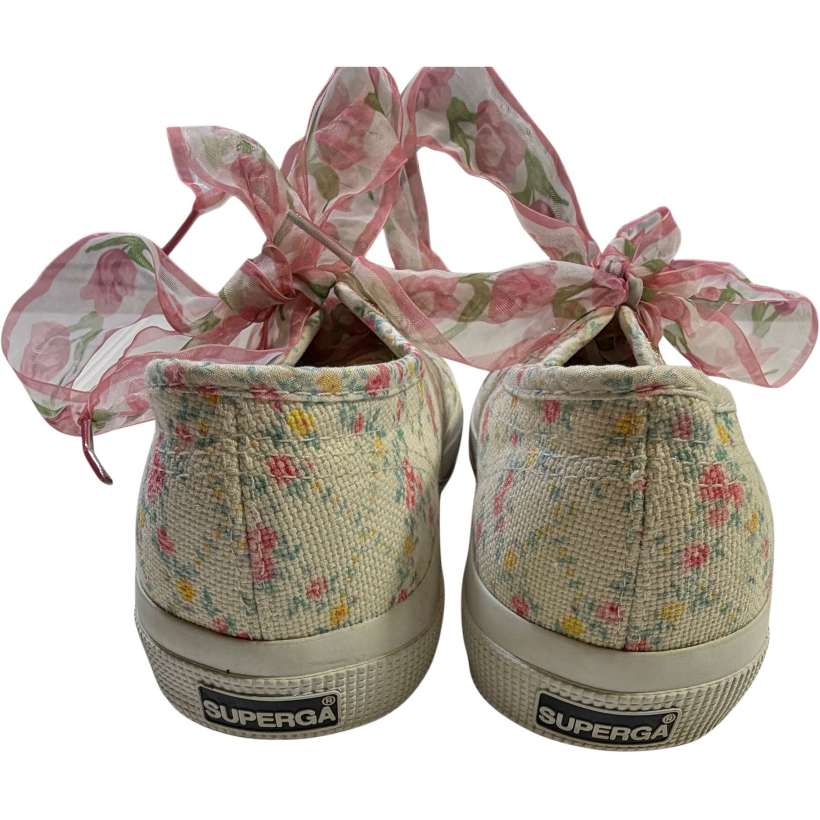 LoveShackFancy x Superga Floral Coquette Cottagecore Ribbon Sneakers US 8