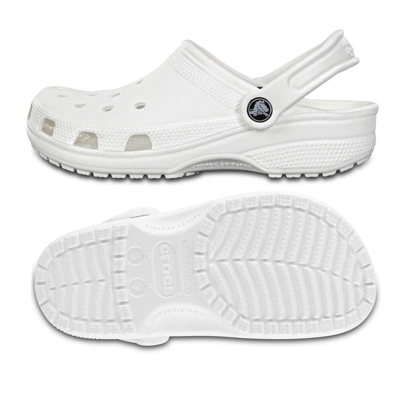 Classic wooden clogs, unisex adult everyday shoes – white
