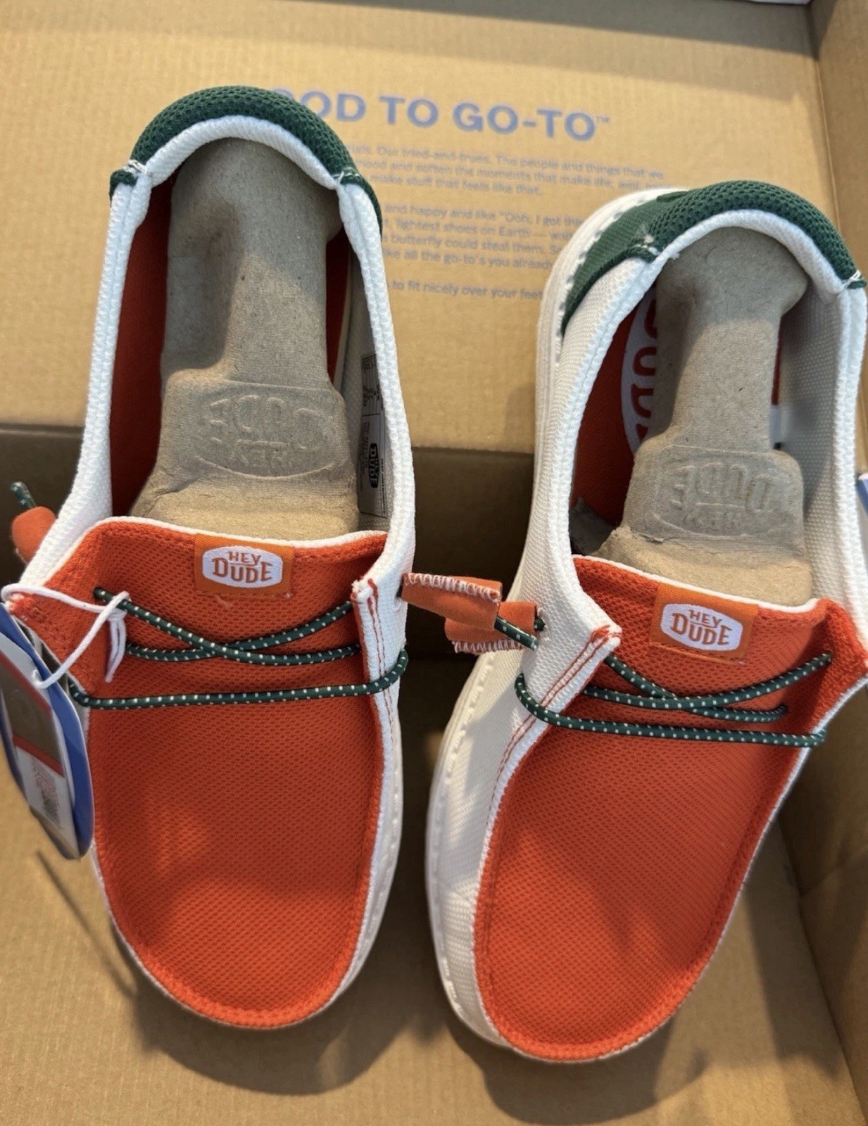 Hey Dude Wendy U of Miami Colorblock Slip-On Shoes Women’s US 5