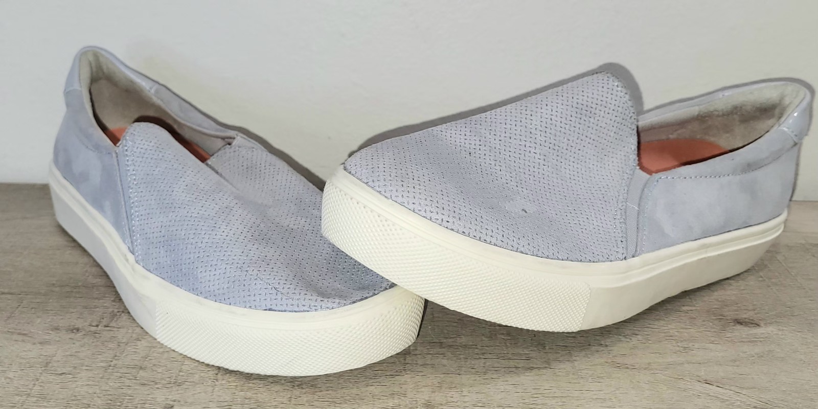 Dr. Scholls Be Free Comfort Slip On Light Blue Canvas Sneaker Women Shoe Sz 7 M