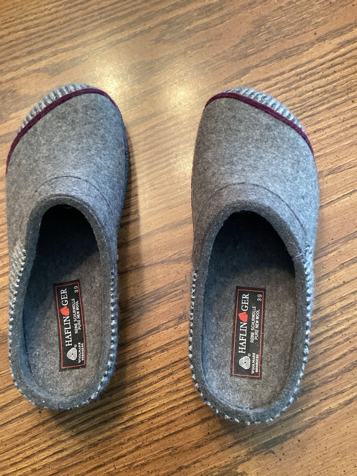 Haflinger Solid Wool Hard Sole Slippers SZ 39