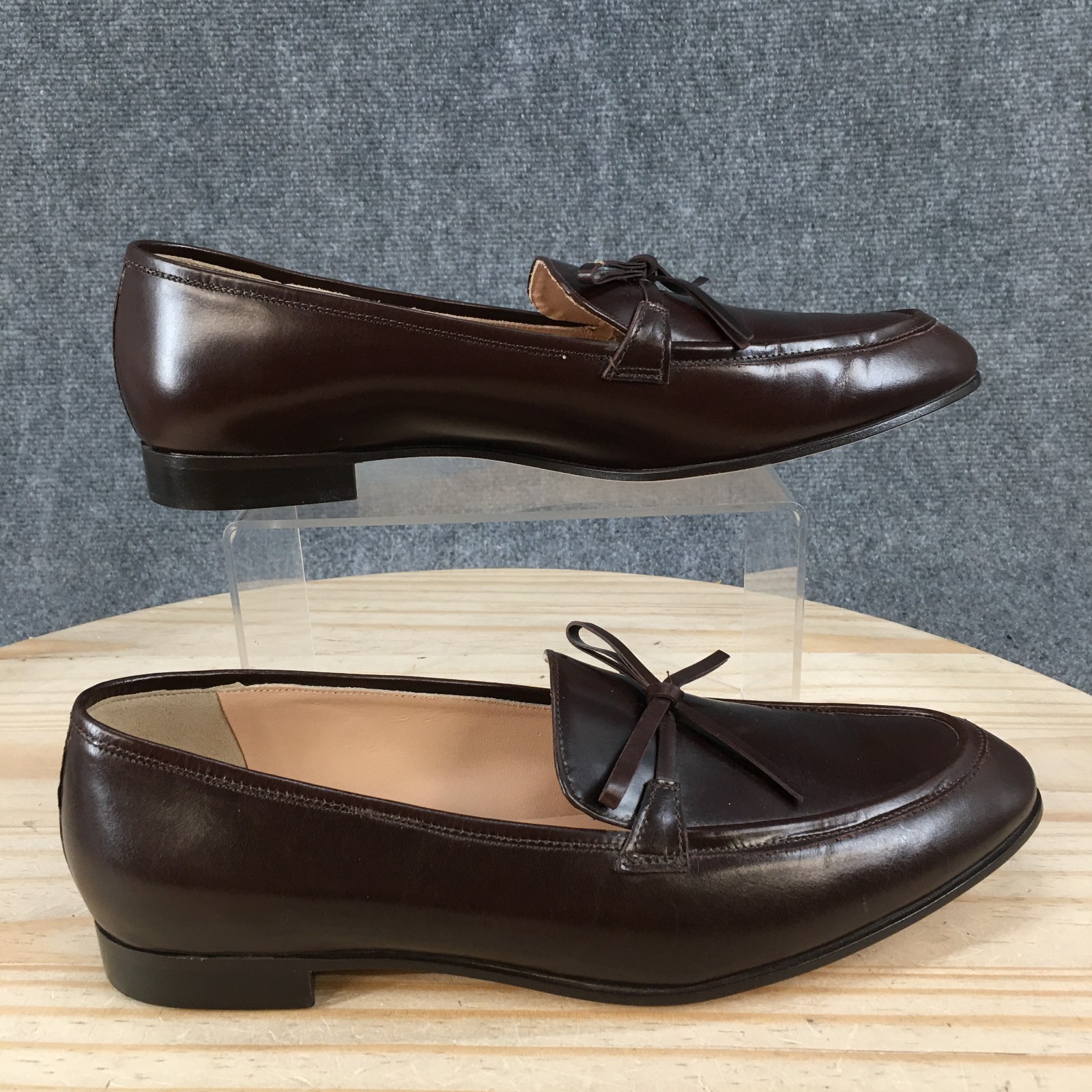 NEW J Crew Shoes Womens 10.5 Casual Slip On Moc Toe Flat Loafers Brown Leather