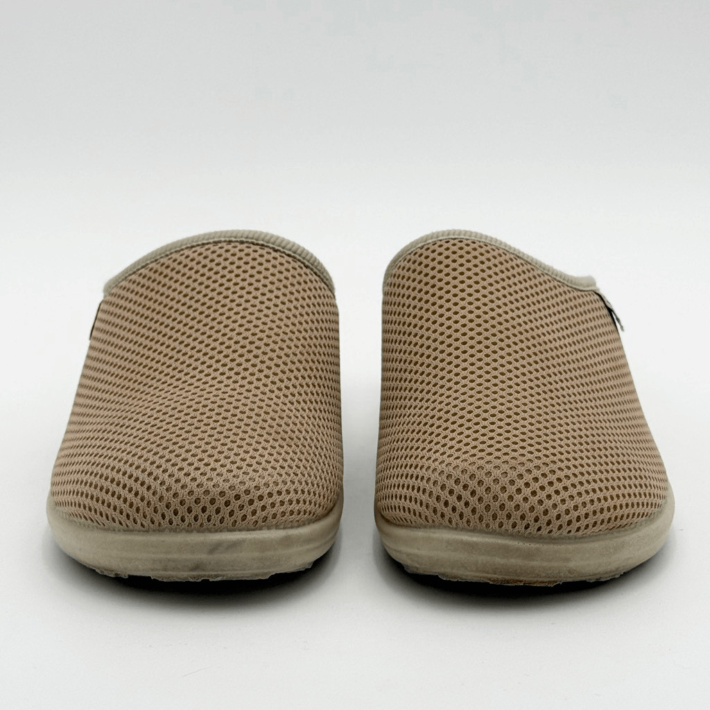 Fly Flot Womens Beige Slip-On Mule Shoes Cloth Slippers – US Size 8-8.5 / EU 39