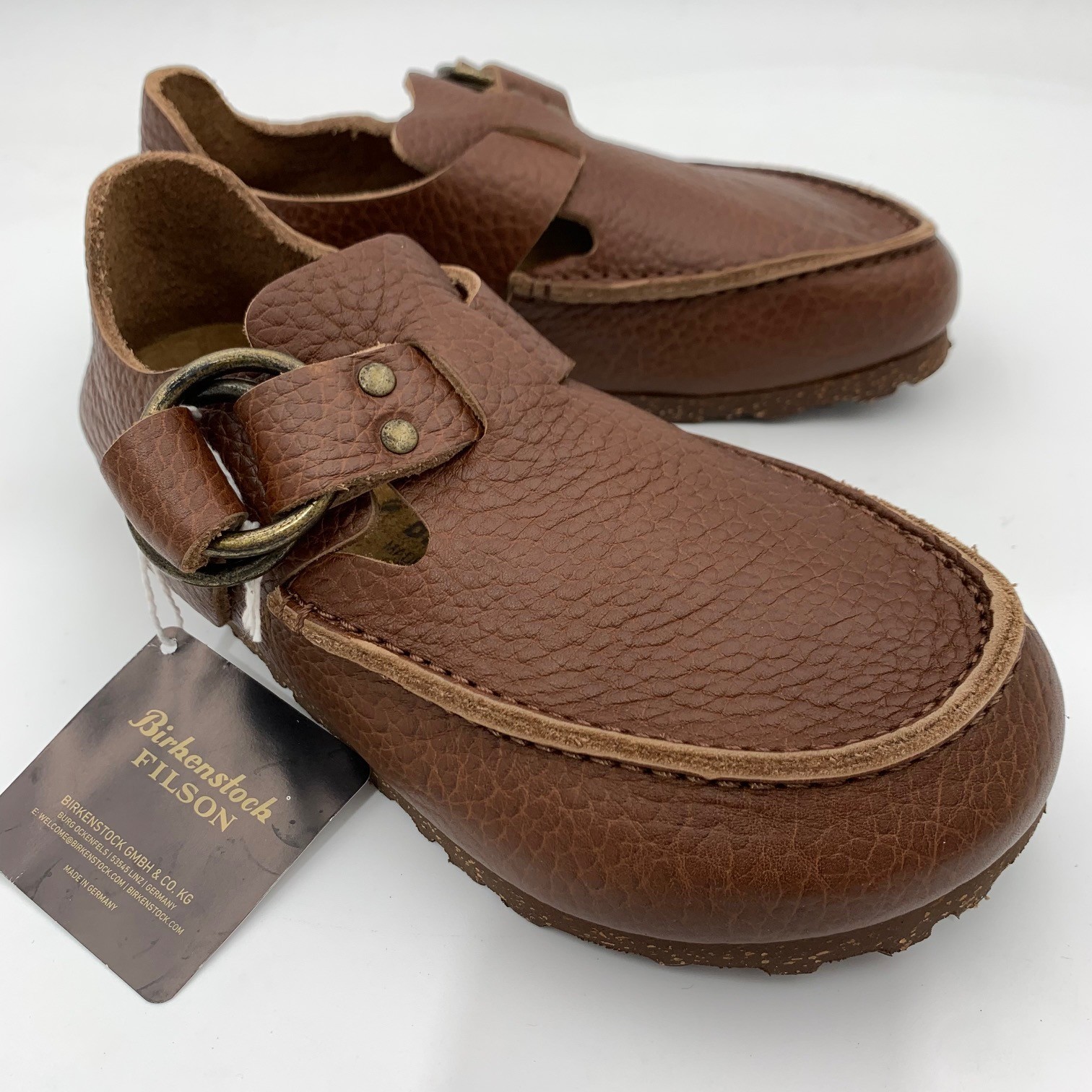 Birkenstock New w/ Box Filson London Moccasin Roast Natural Leather Regular