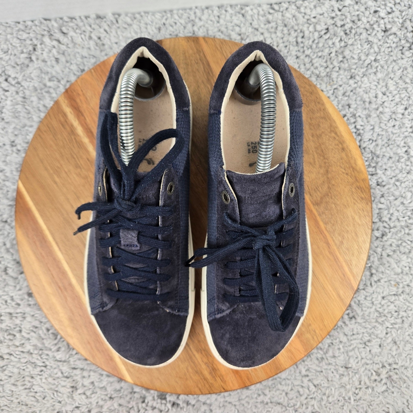 Birkenstock Womens 39 Bend Low Midnight Blue Canvas Suede Lace Up Daily Sneaker