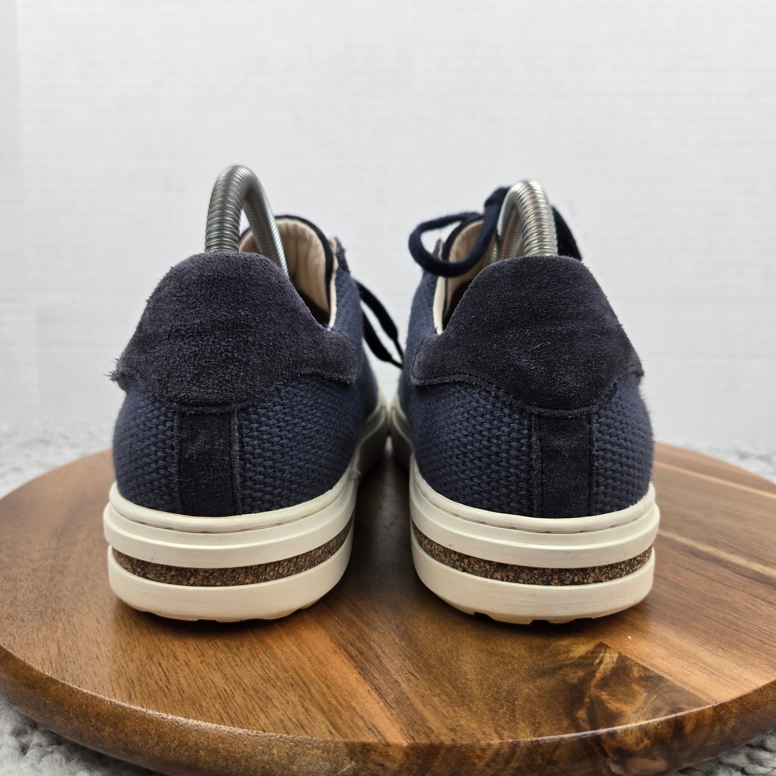 Birkenstock Womens 39 Bend Low Midnight Blue Canvas Suede Lace Up Daily Sneaker