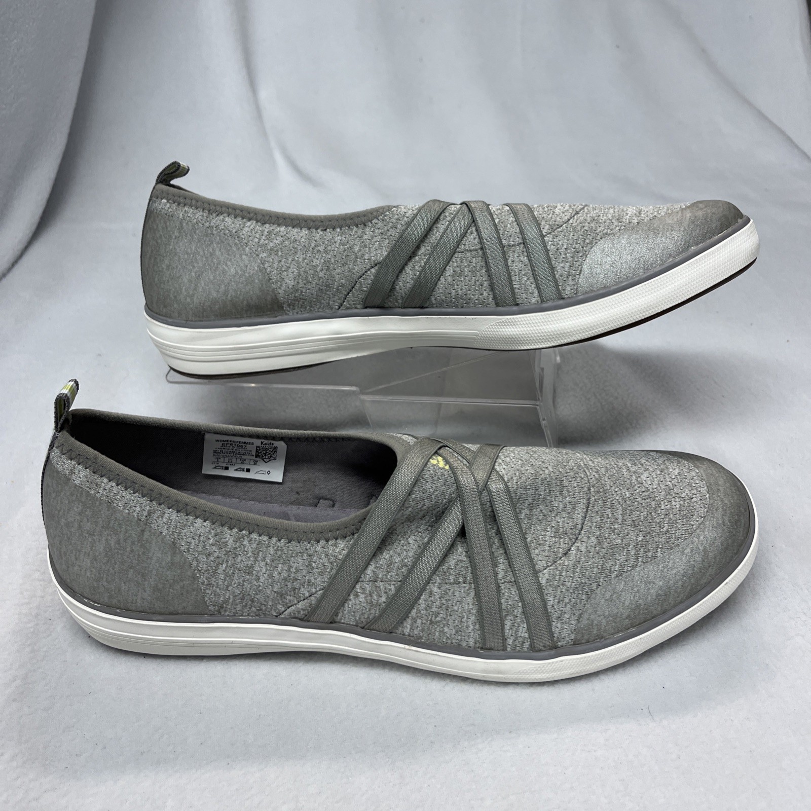 Grasshoppers Eclipse Perf Jersey Women’s 9 Slip on Gray Sneakers, EUC