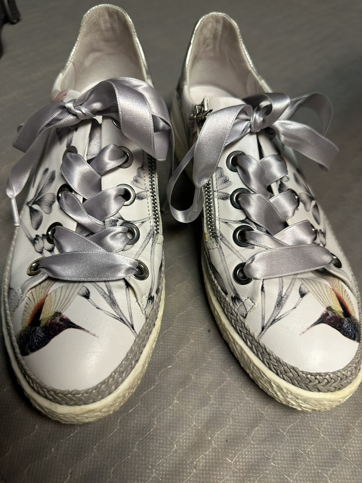 “VERY RARE” Softwaves Hummingbird Comfort Eu 40.5/9.5 ZIP Ribbon Lace Up EUC