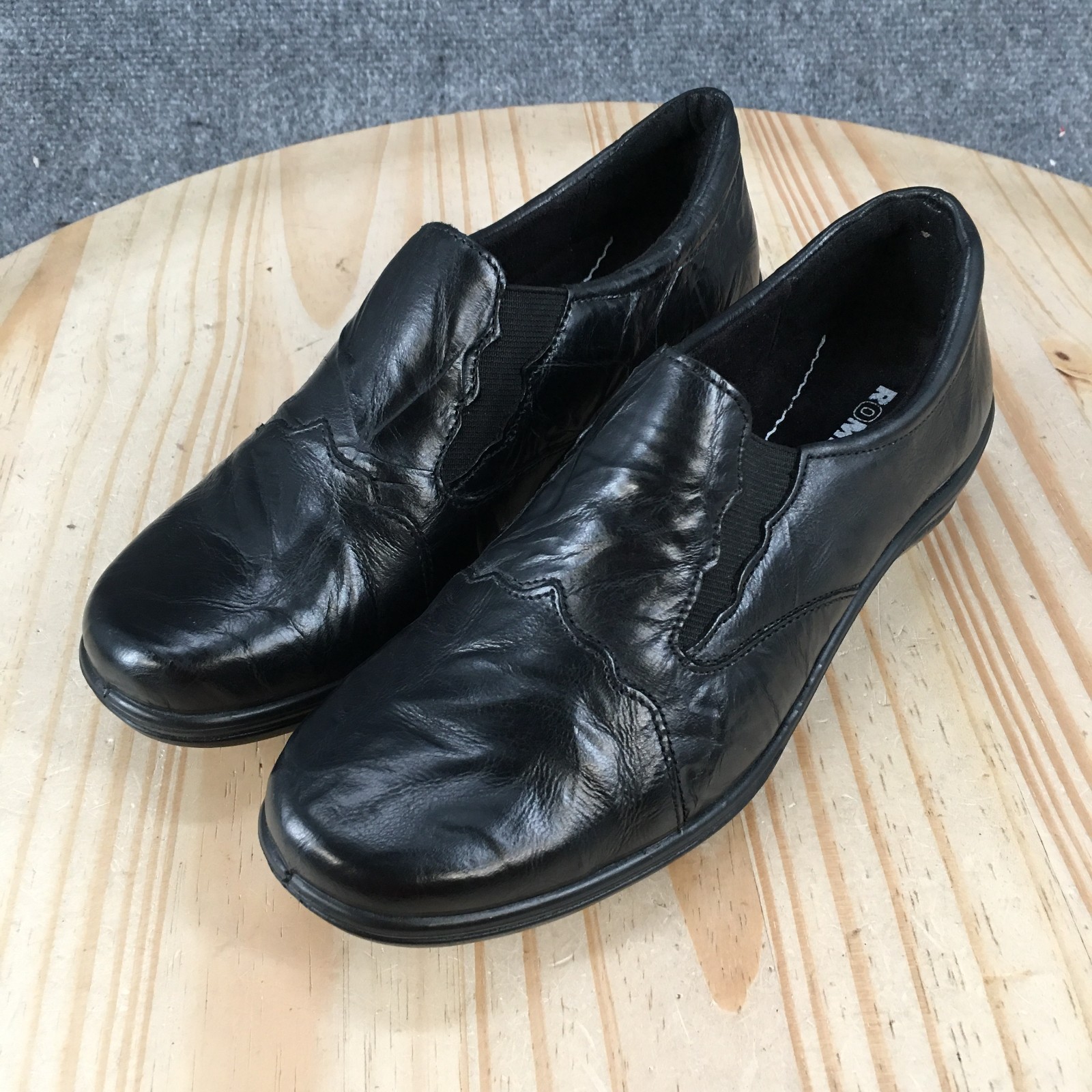 Romika Cassie 24 Shoes Womens 37 Loafer Slip On Casual Comfort Low Top Black NEW