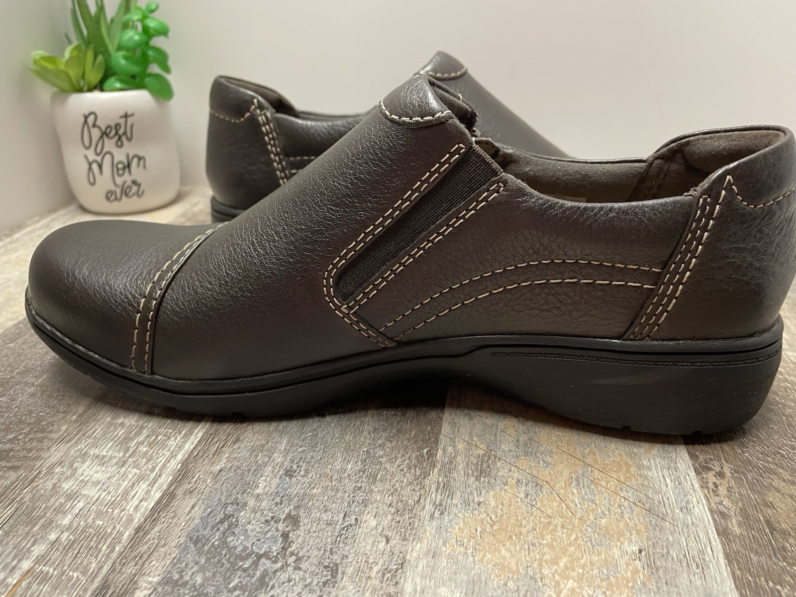 CLARK’S COLLECTION Carleigh Ray Women’s Size 9M Side Zip Leather Brown Shoes New