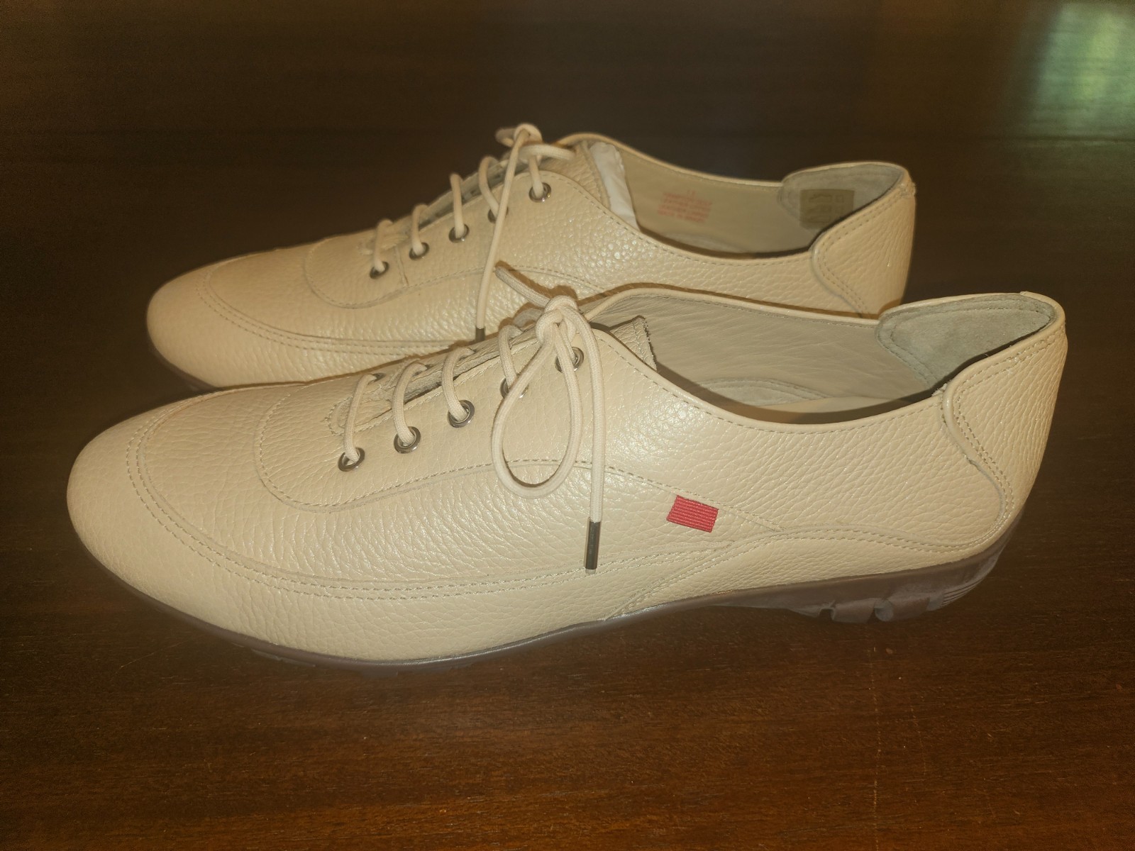 Marc Joseph Hampton Golf All Leather Oxfords Lace Up Shoes Beige Size 11