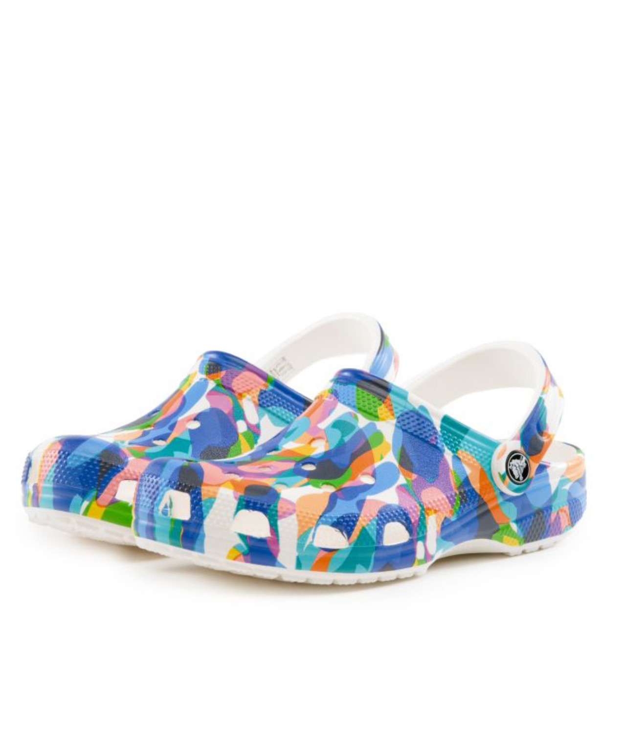 Crocs Classic Confetti Bubble Block Clogs White / Multi Color Mens 11 NEW RARE