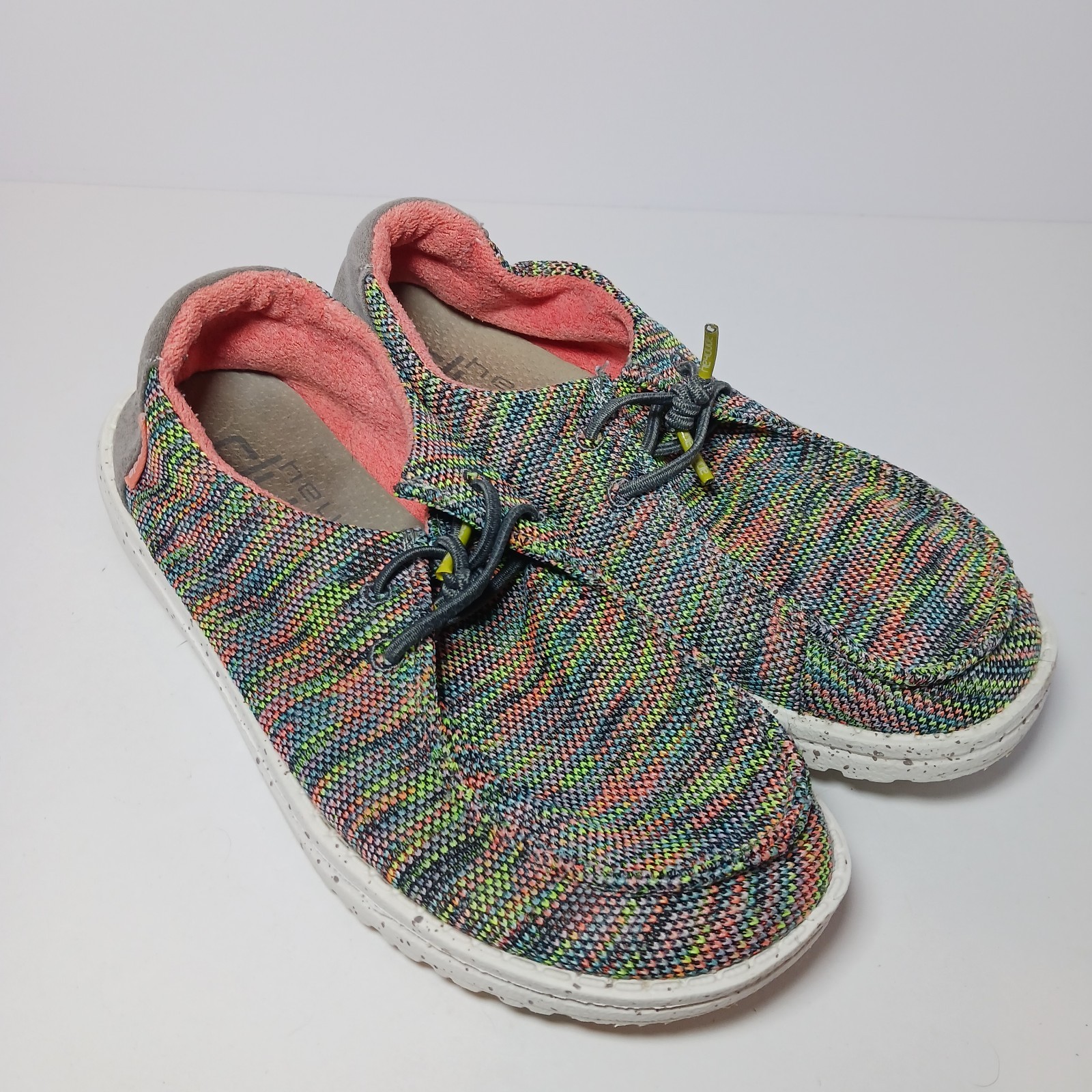 Hey Dude Womens Wendy Sox Peacock Pink Shoes Size 6