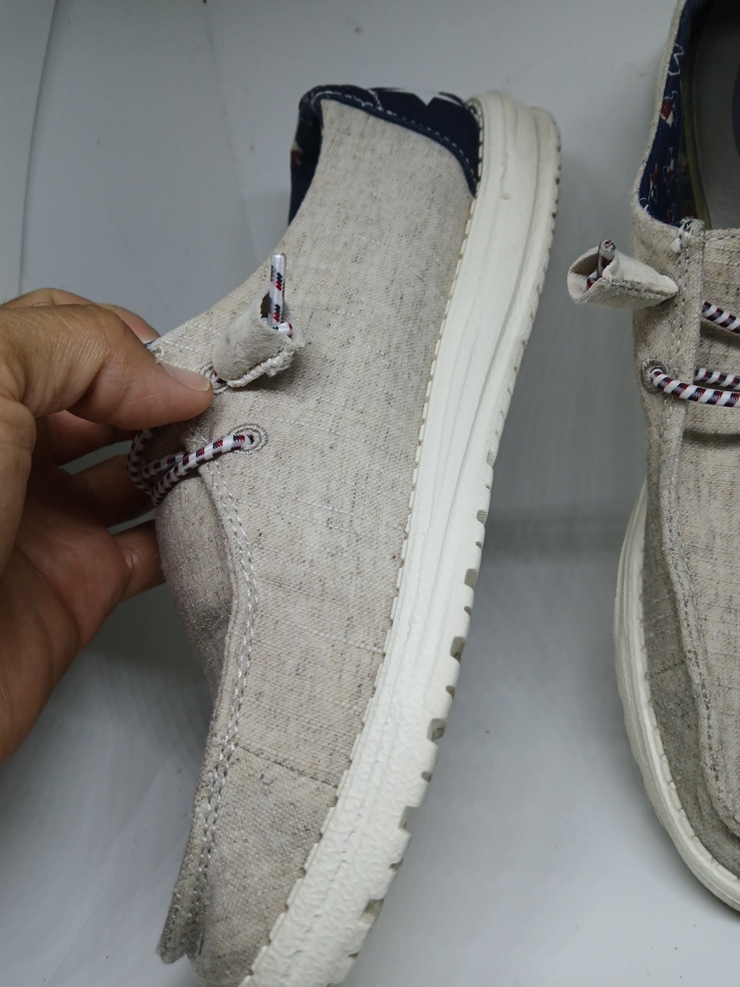 Hey Dude Wendy Texas Flag Texan Lone Star Size 8 Women’s Slip-On Off-White Shoes