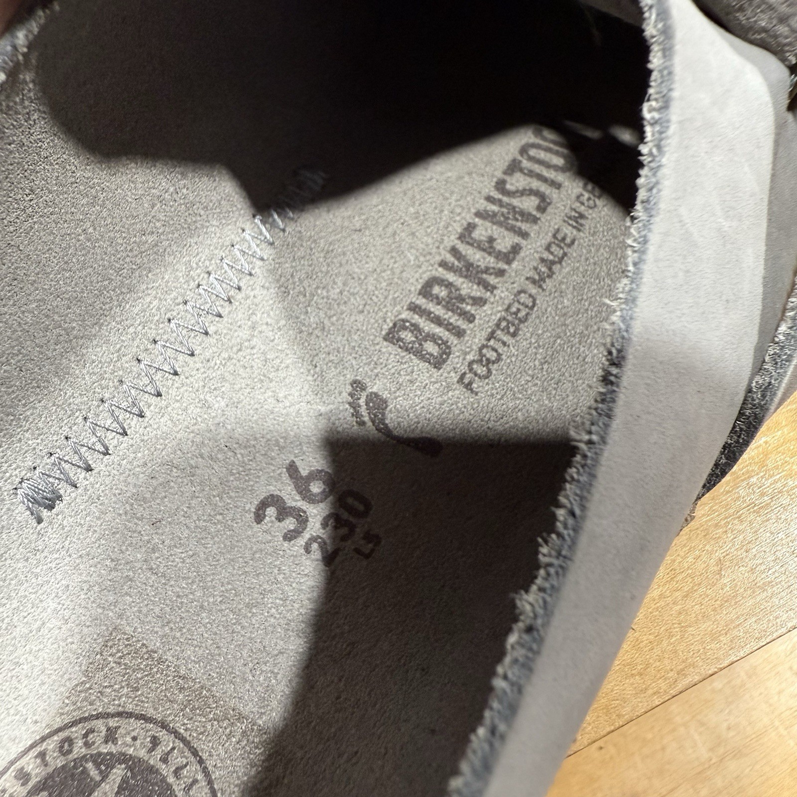 Birkenstock Buckley Dove Gray Closed-Toe Slip Ons Size 36 Narrow Fit