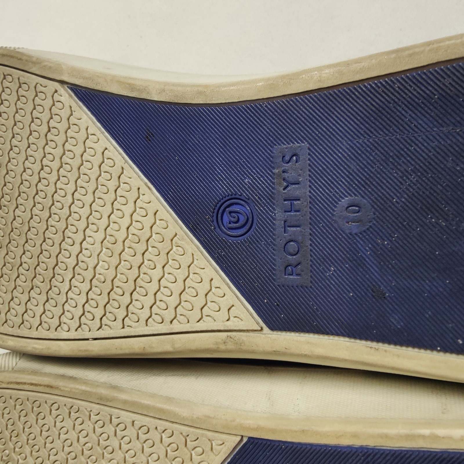 Rothys Women’s Sz 10 Black Blue Original Slip On Sneakers Washable Recycled