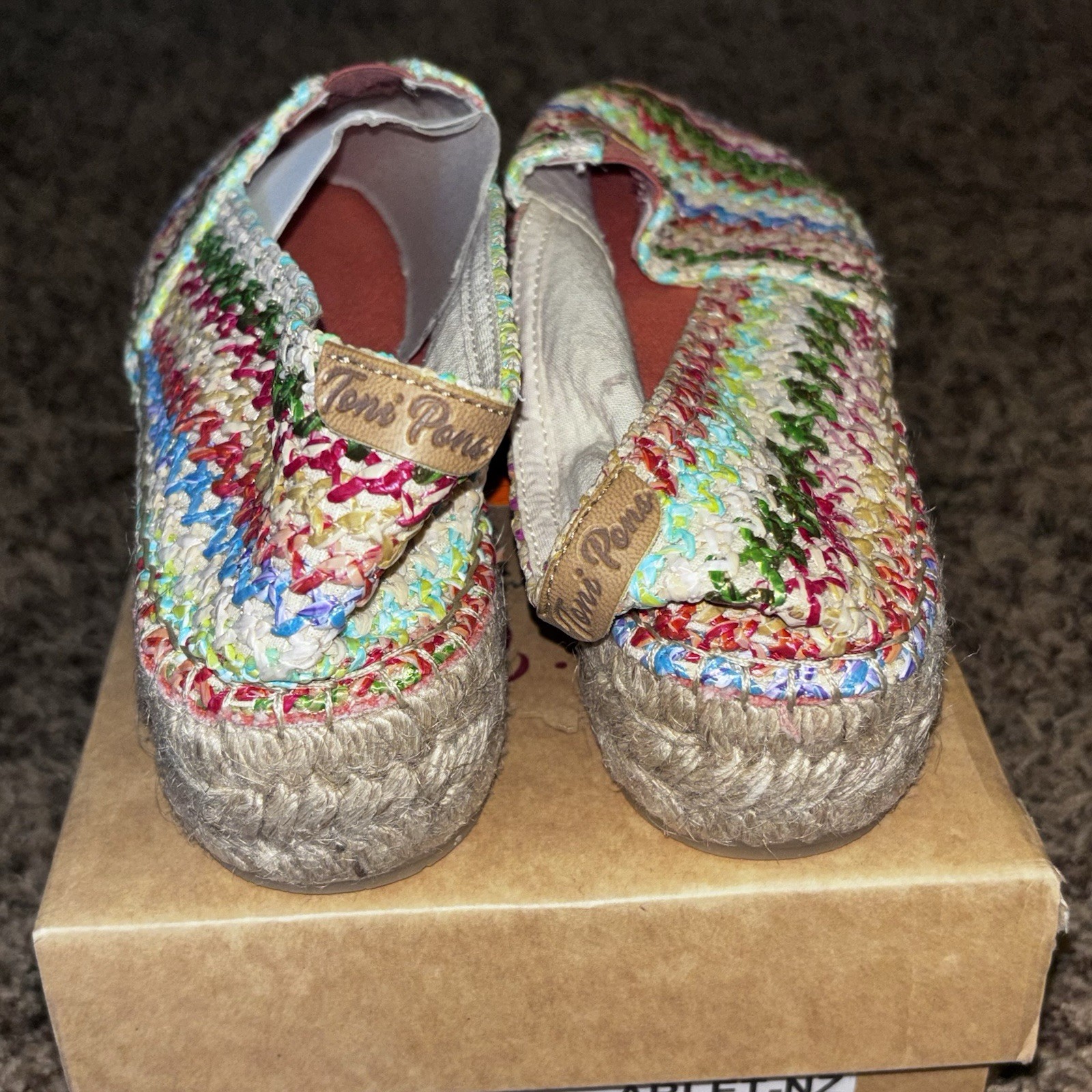 Toni Pons Women’s 38 (7.5) Arlet-NZ Vegan Bohemian Raffia Platform Espadrille