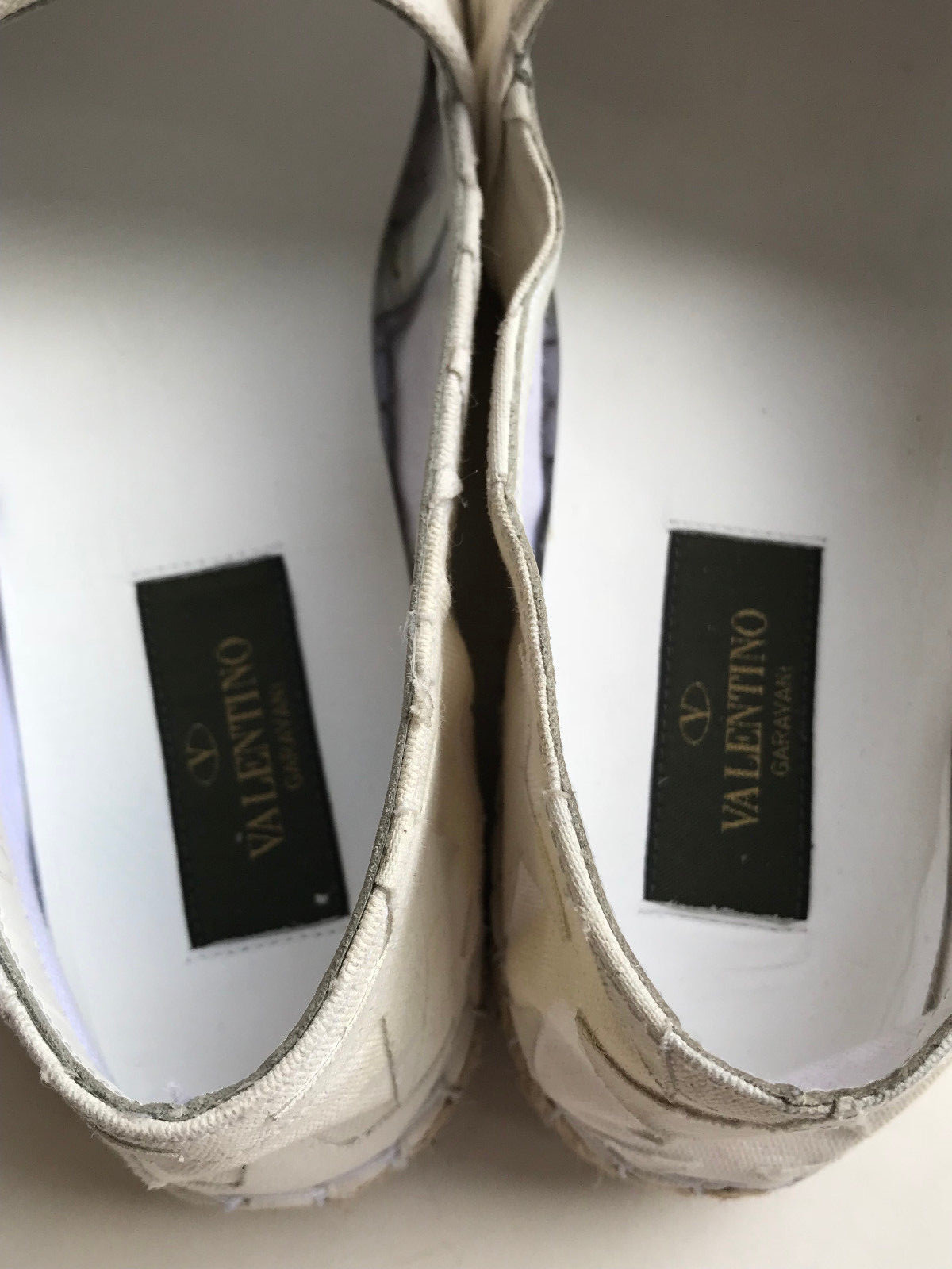 Authentic Valentino Garavani Como White Denim Star Espadrilles white Size 36