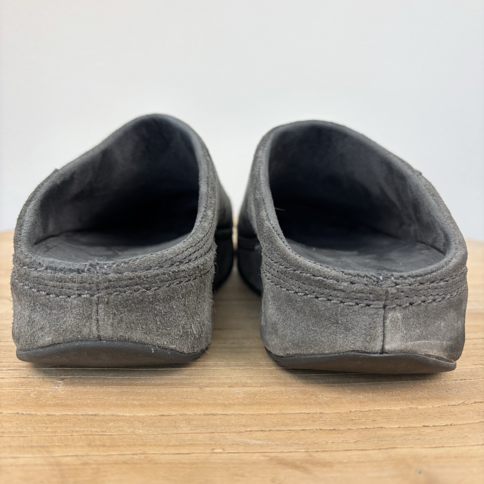 FitFlop Clogs Womens 8 Suede Slip On Mules Shoe Gray Walking Work Out Comfort