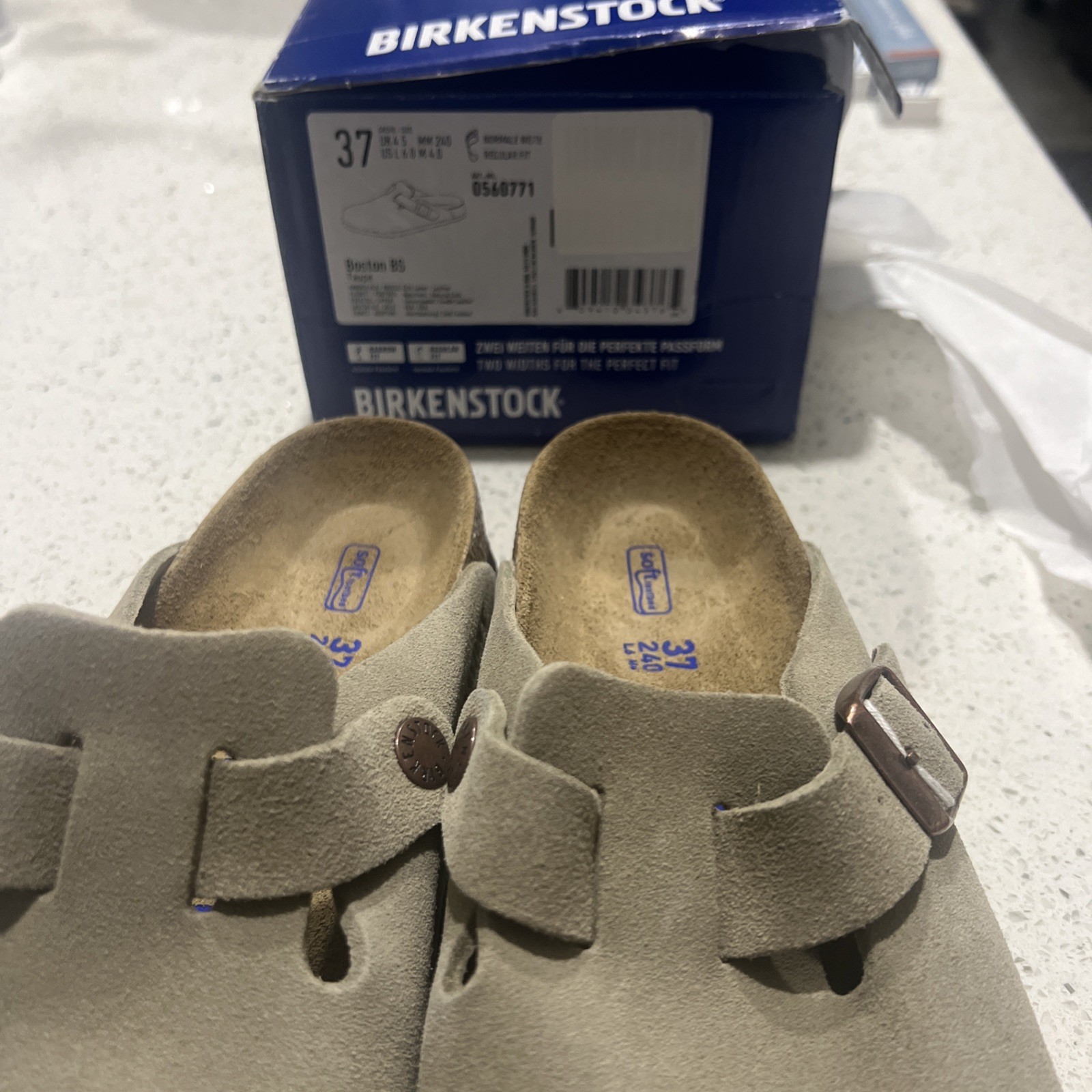 BIRKENSTOCK Boston Soft Footbed Clog Unisex Size US M4/W6 Taupe