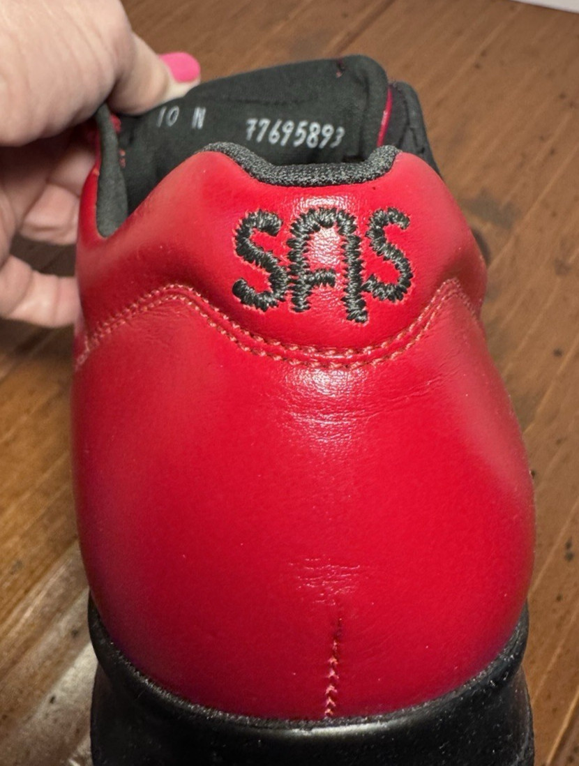SAS Free Time Leather Lace Up Walking Shoes Sneakers – Women’s Size 10 N – Red