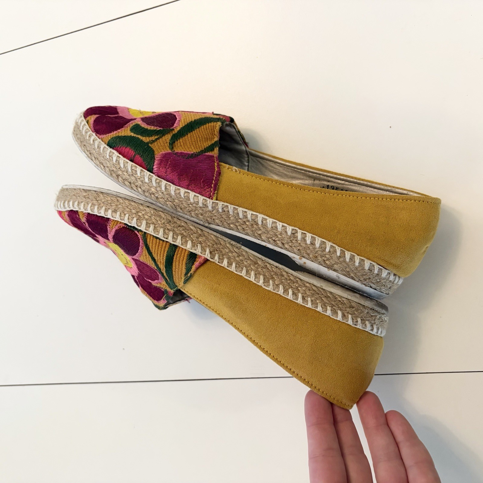 Lady Anacleta Artsy Floral Embroidered Slip On Espadrille Flats Mexico Handmade