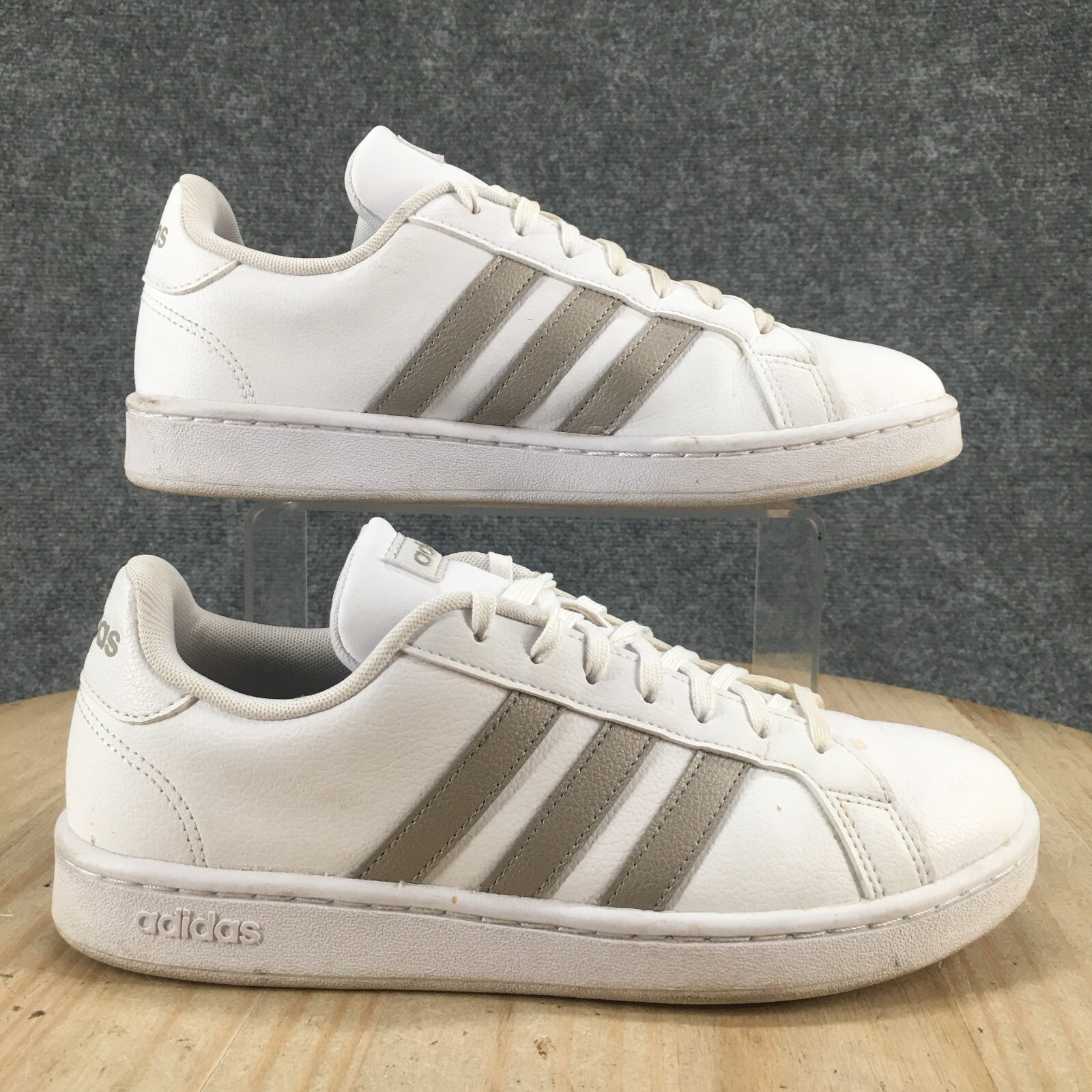 Adidas Sneaker Men 8.5 White Grand Court Lace Up Round Toe Casual Comfort F36485