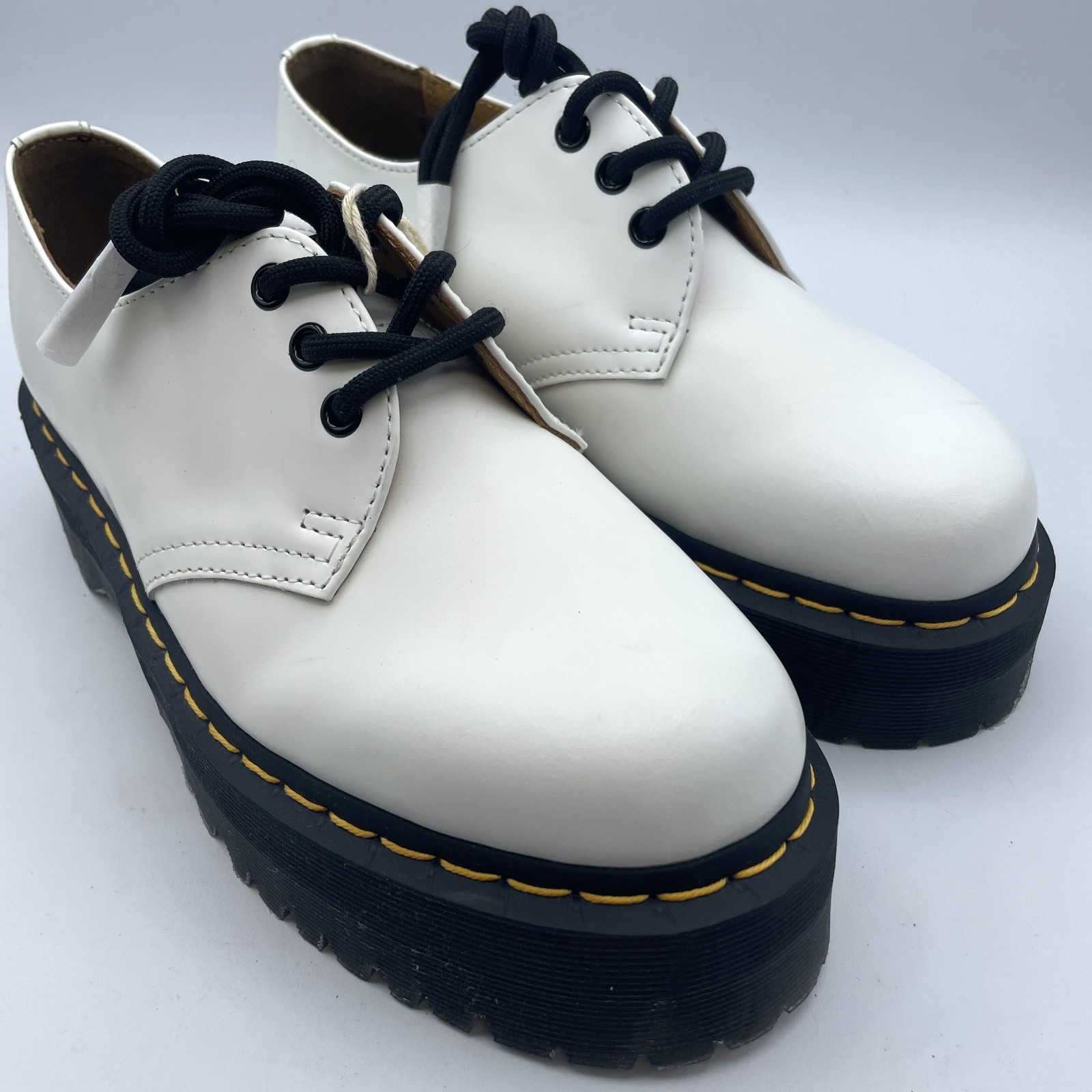 Dr. Martens 1461 BEX Smooth Leather White Unisex 2″ Platform Shoes UK 6 US L8 M7