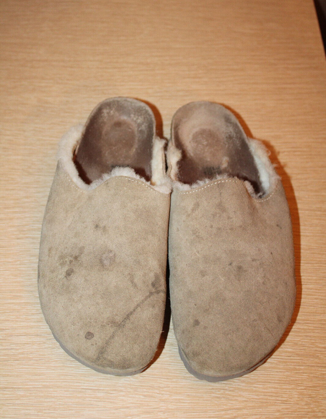 BIRKENSTOCK Amsterdam Shearling Taupe Suede Leather Shearling Lined EU 39 US 8