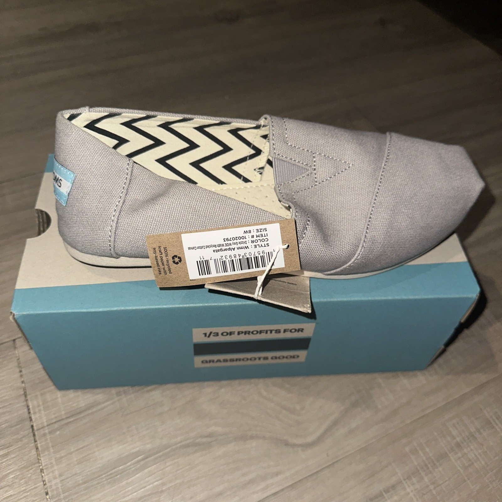 Toms Alpargata Resident 2.0 Sneakers Womens Size 8 Grey Felt Fall Winter Shoes
