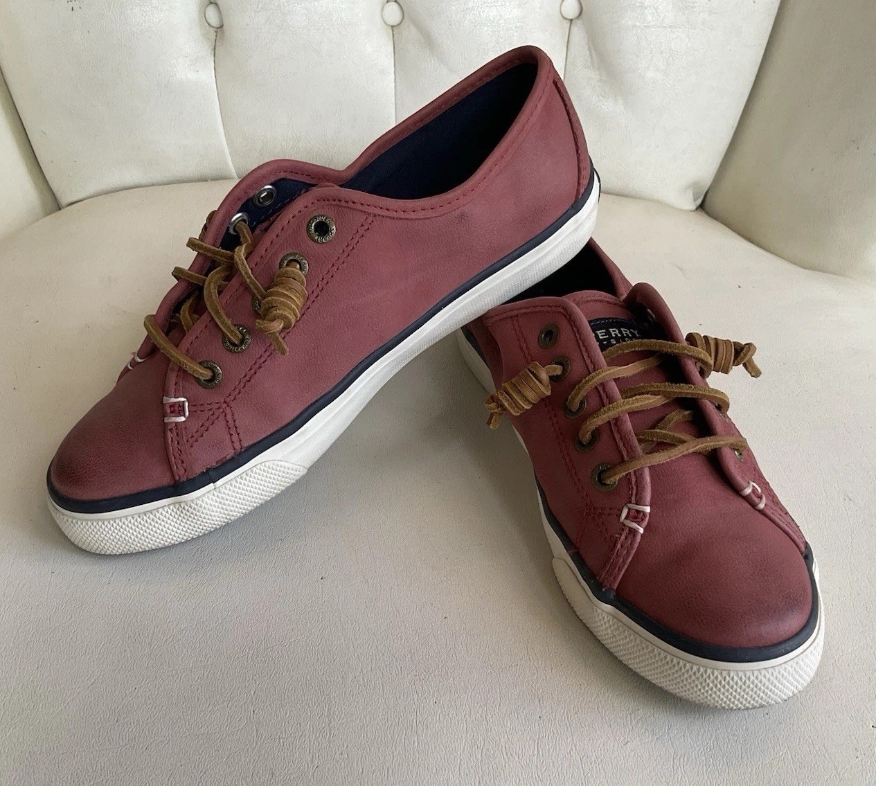 Sperry Top-sider Sea Coast Pink Salmon LeatherBoat shoes Sneakers Womn’s Sz. 7.5