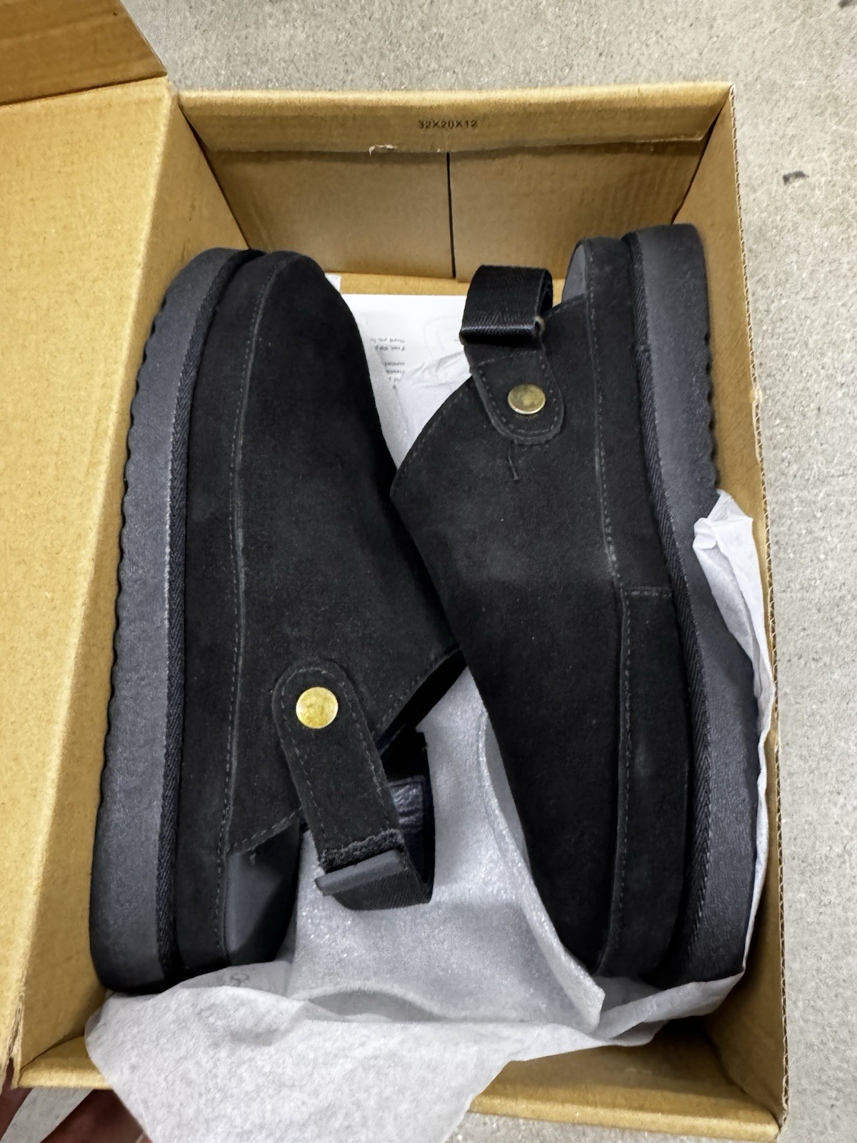 Evellyhootd 2401 Suede 2-in-1 Strap Clogs Black Size 8.5-9 UK 40 NEW