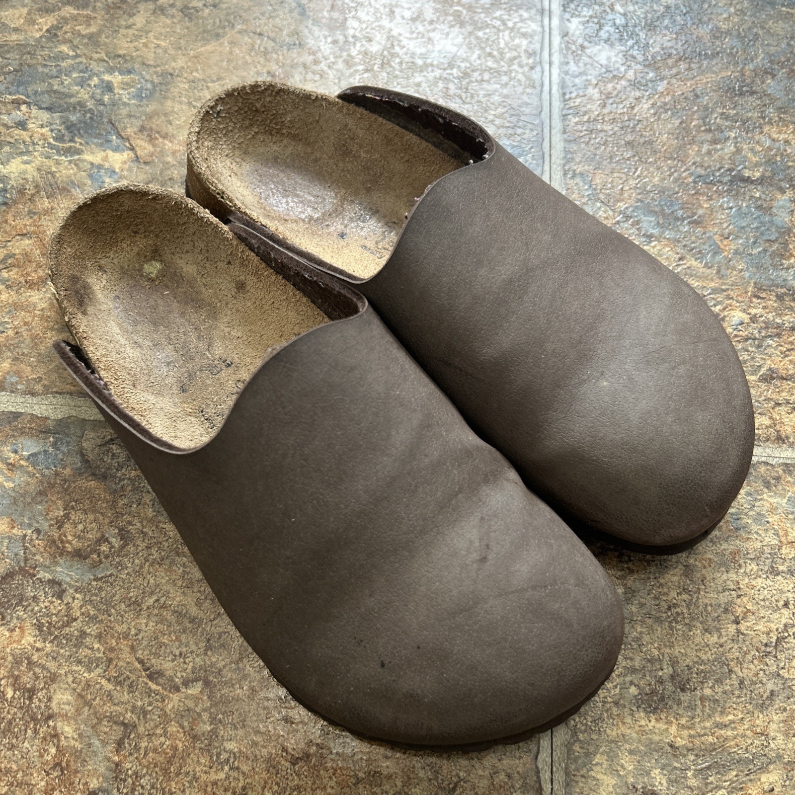 Birkenstock Birkis Womens Brown Leather Amsterdam Clogs Slip On Size 37-45 L6 M4