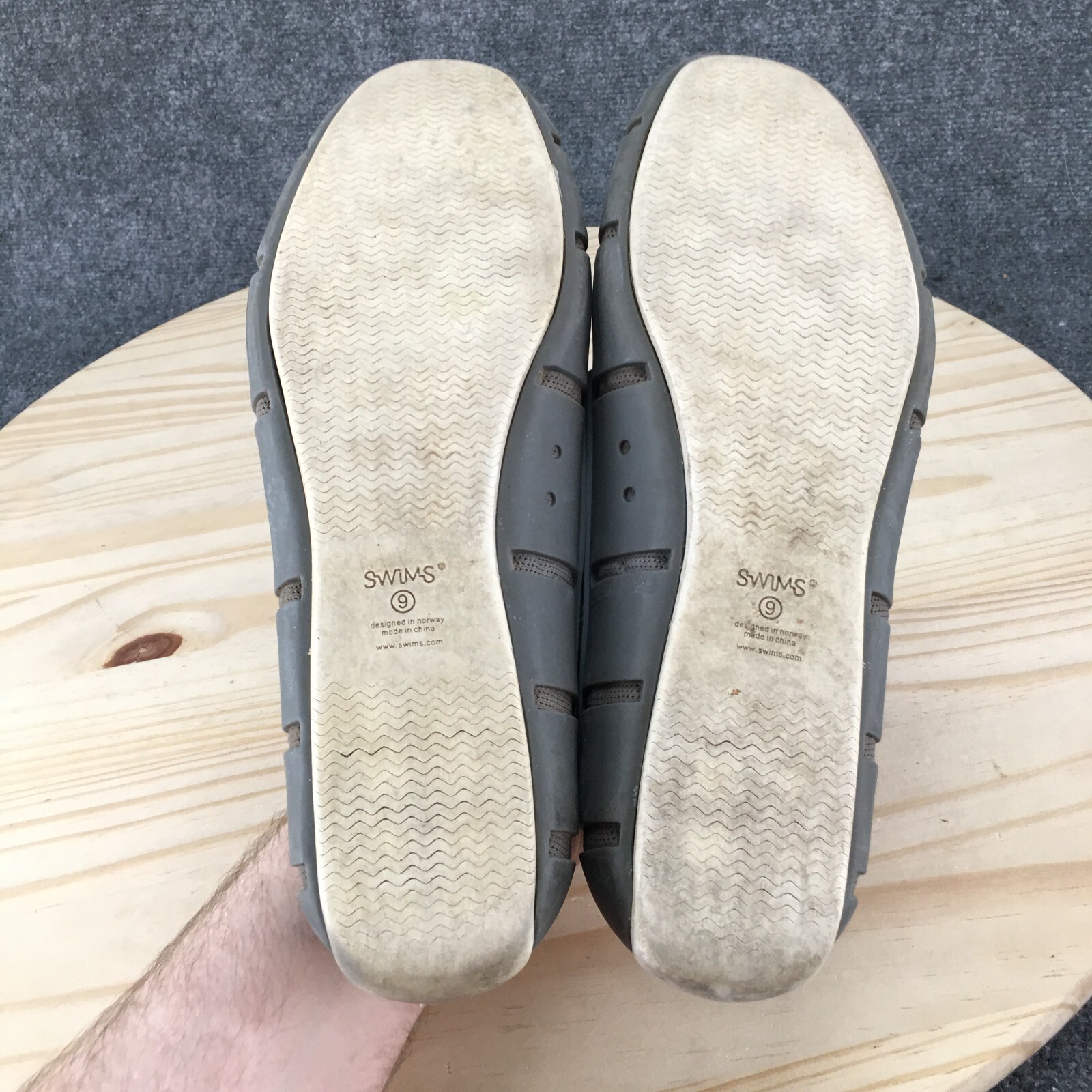 Swims Shoes Womens 9 Sport Loafers Gray Perforated Lace Up Comfort Casual Flats