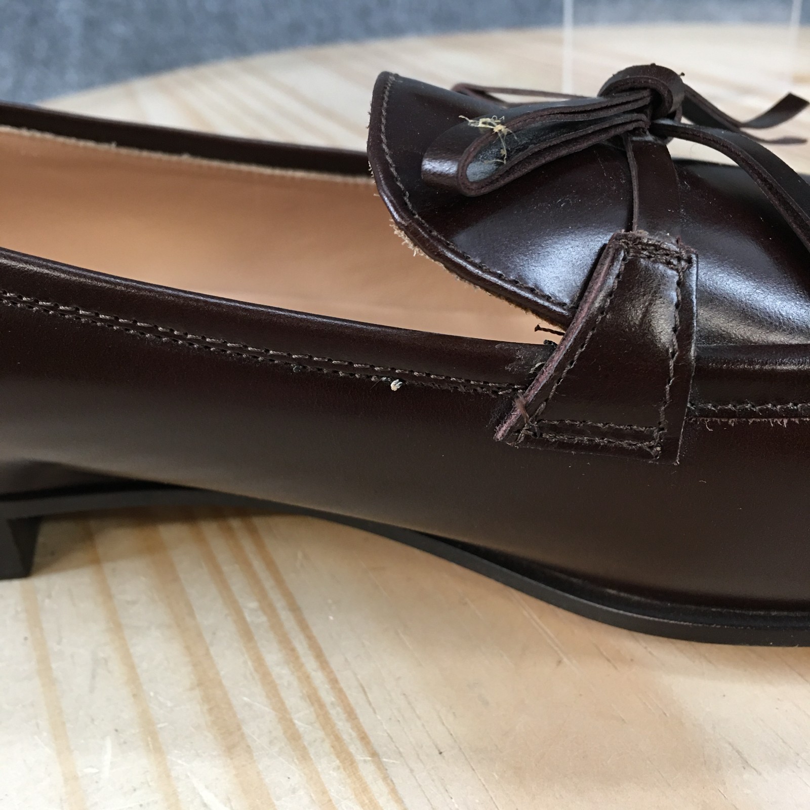 NEW J Crew Shoes Womens 10.5 Casual Slip On Moc Toe Flat Loafers Brown Leather
