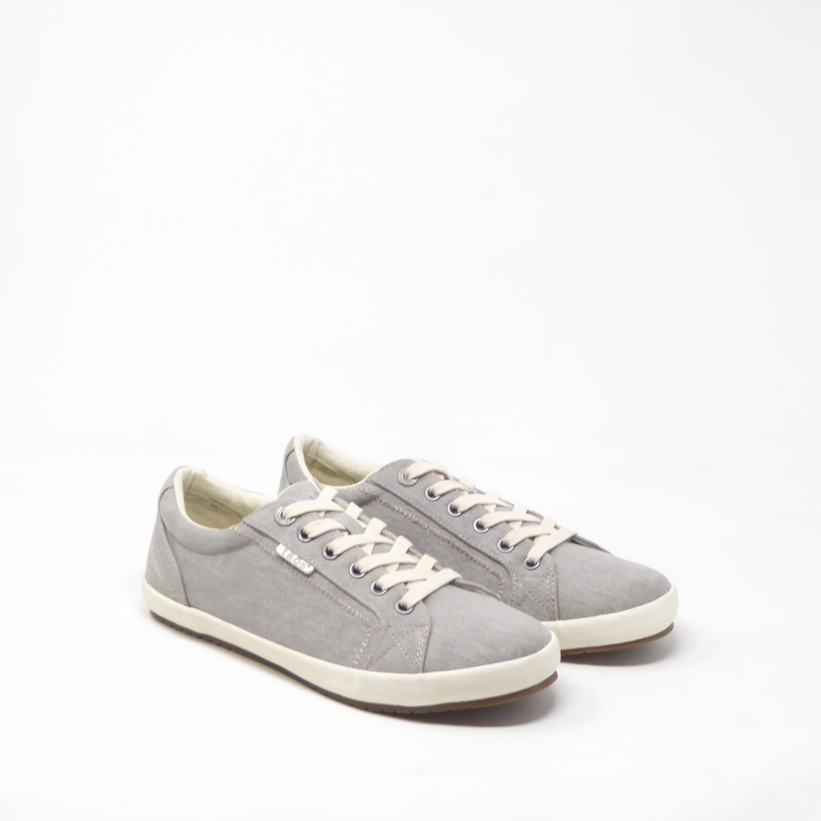 Taos Womens Shoes Gray Star Canvas Fashion Sneakers Size 8W