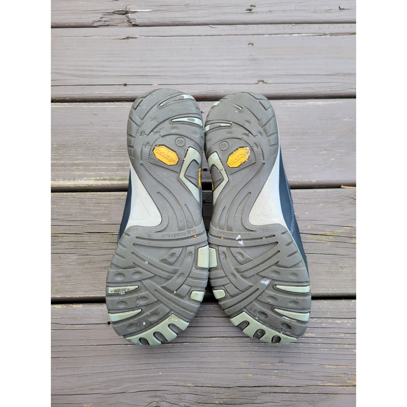 Dansko Leather Clogs Navy Blue Vibram Slip Resistant Walking Shoes Size 40