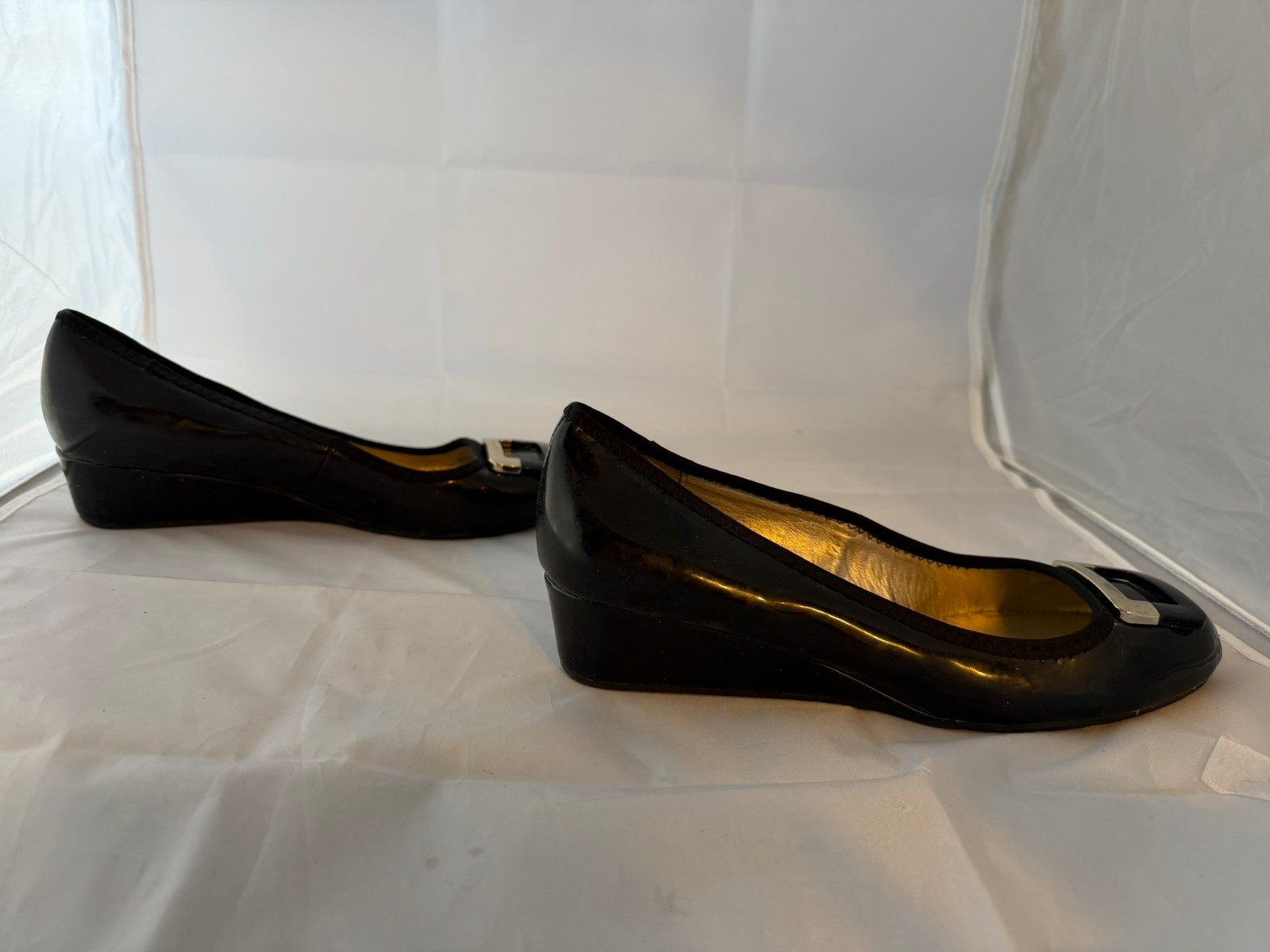 Bandolino Women’s Tad Wedge Pumps, Black Patent, Women Size 9.5 M NEW