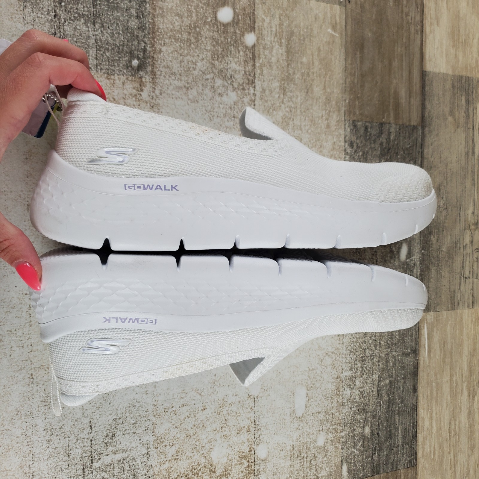 Skechers Go Walk Flex Womens Shoes Sz 11 Trainers Athletic White Slip-On Sneaker