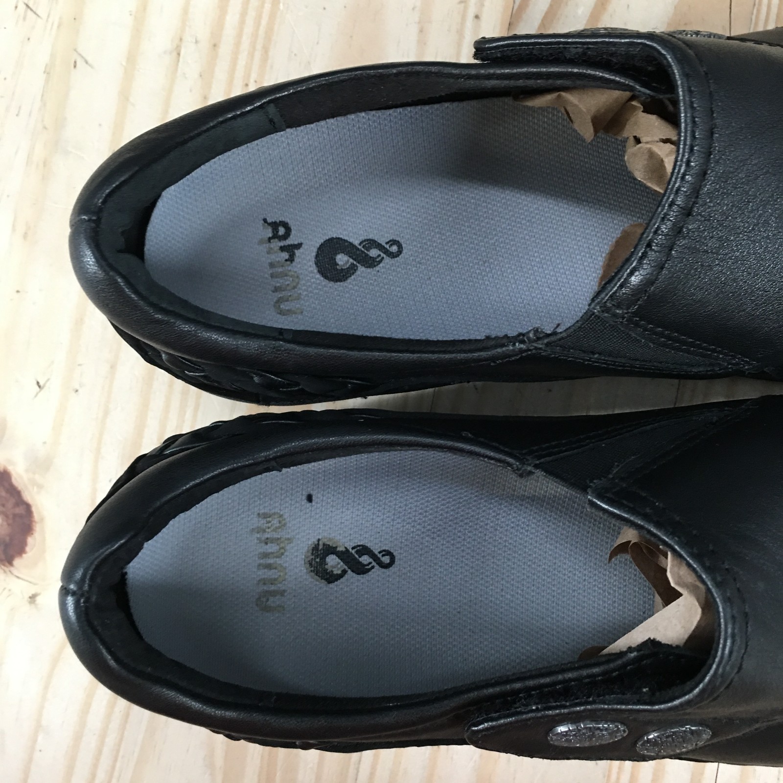 Ahnu Casual Shoes Womens 10 Karina Comfort Leather Slip On Walking Fit Black