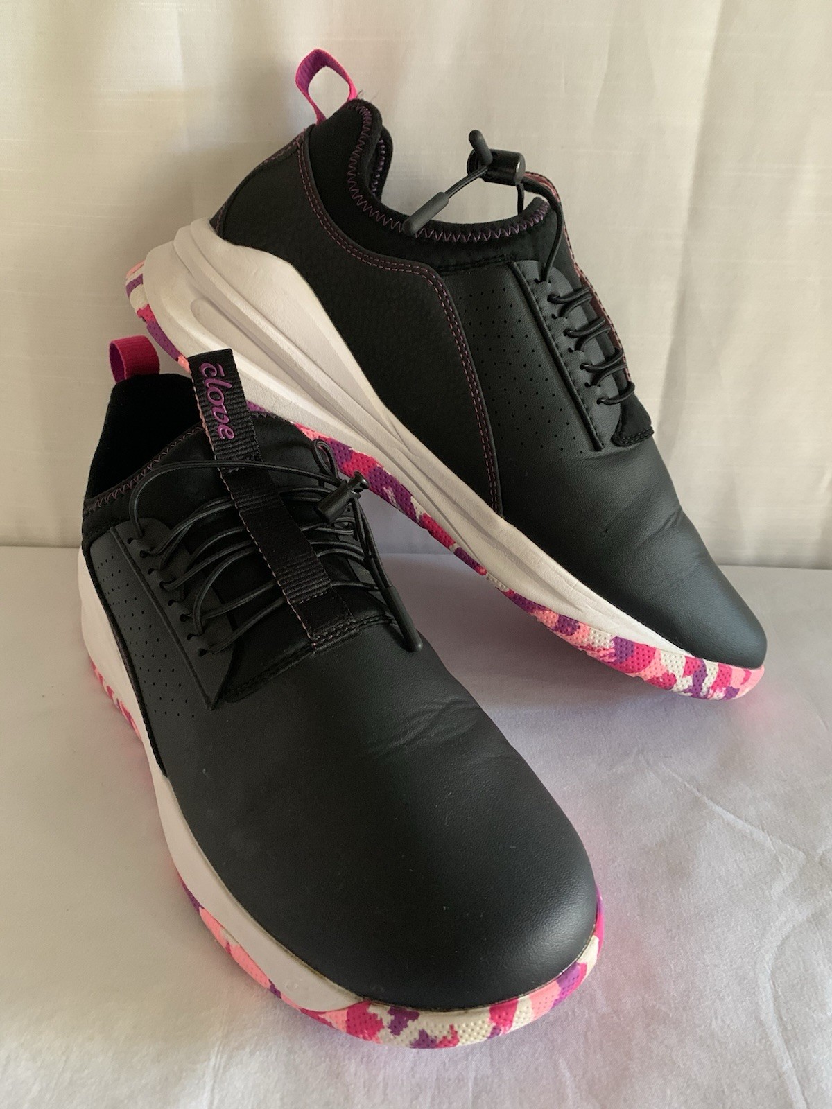 Clove Women’s Classic Sneakers in Black/Sunset Pop Sz W12.5/M11