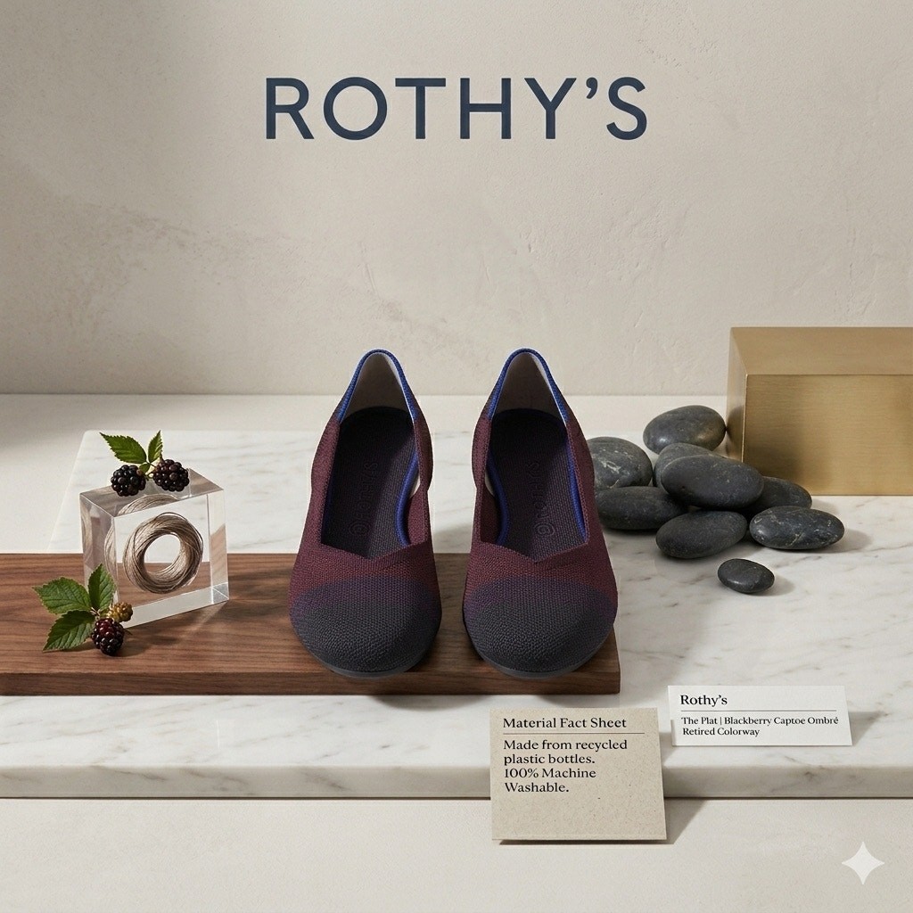 Rothy’s The Flat | Blackberry Captoe Ombré | Size 11