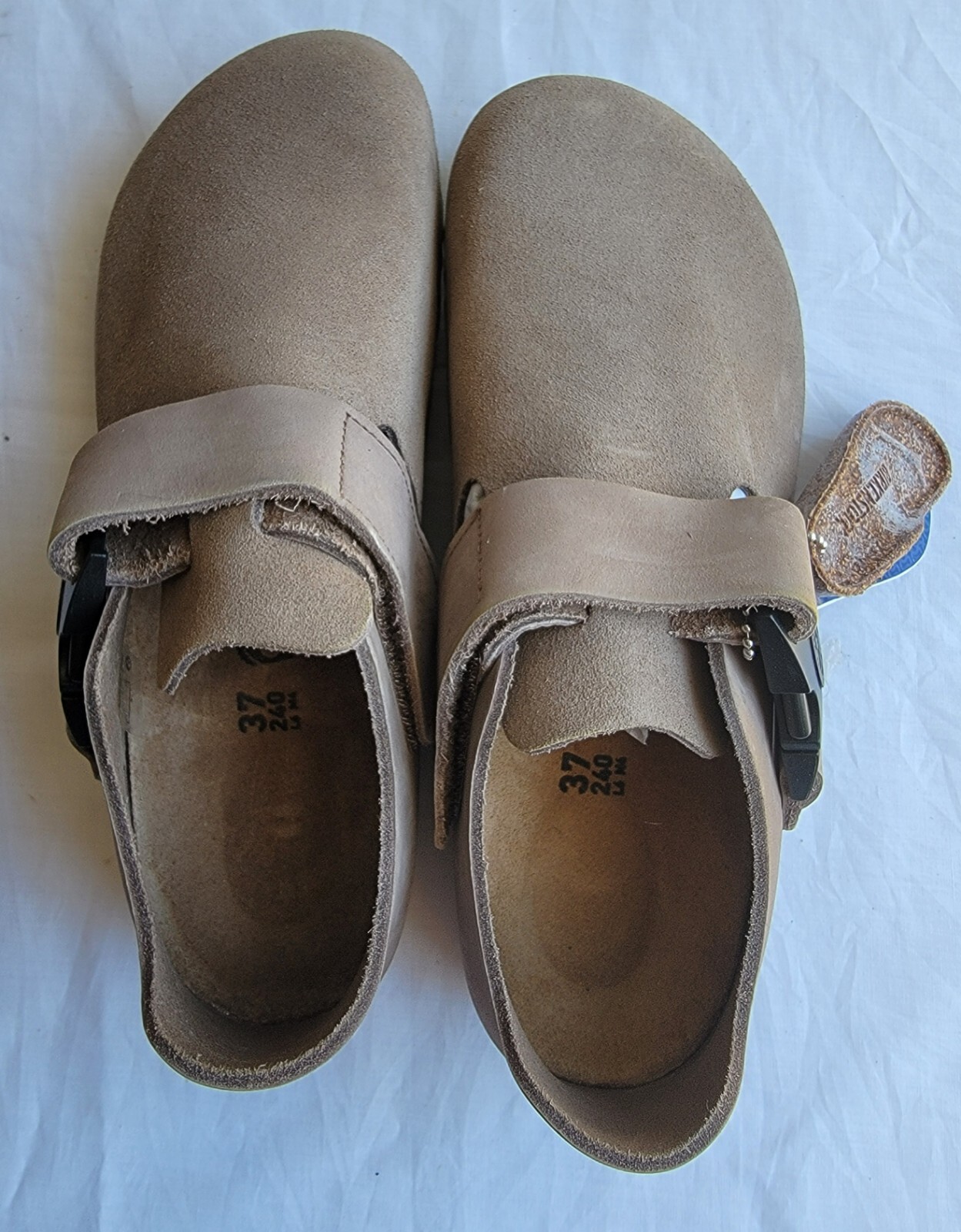 Birkenstock London Tech Color Gray Taupe Suede Narrow