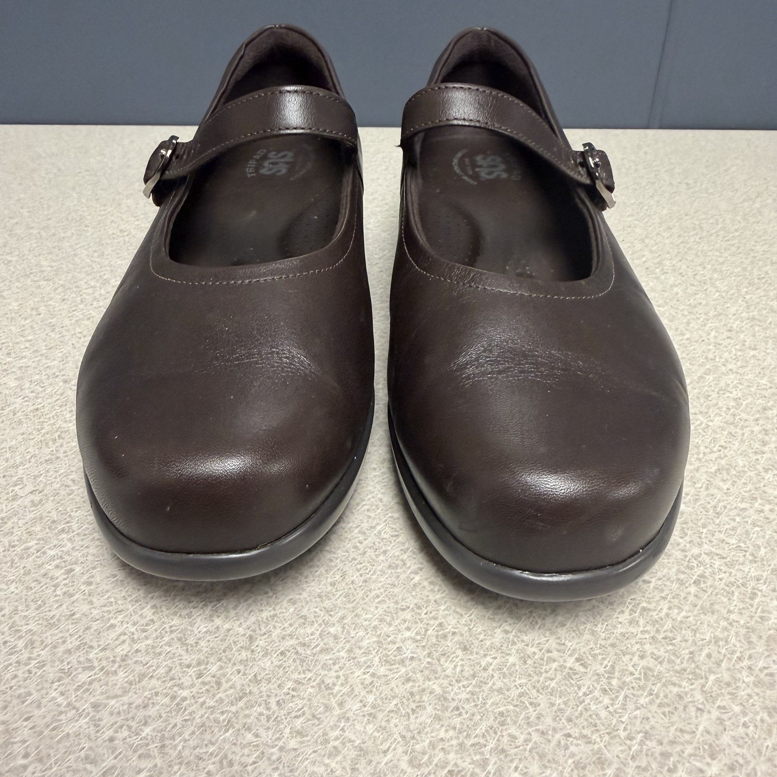 SAS MARIA Mary Jane Women’s Size 8.5 W Wide Dark Brown Leather Comfort Shoes