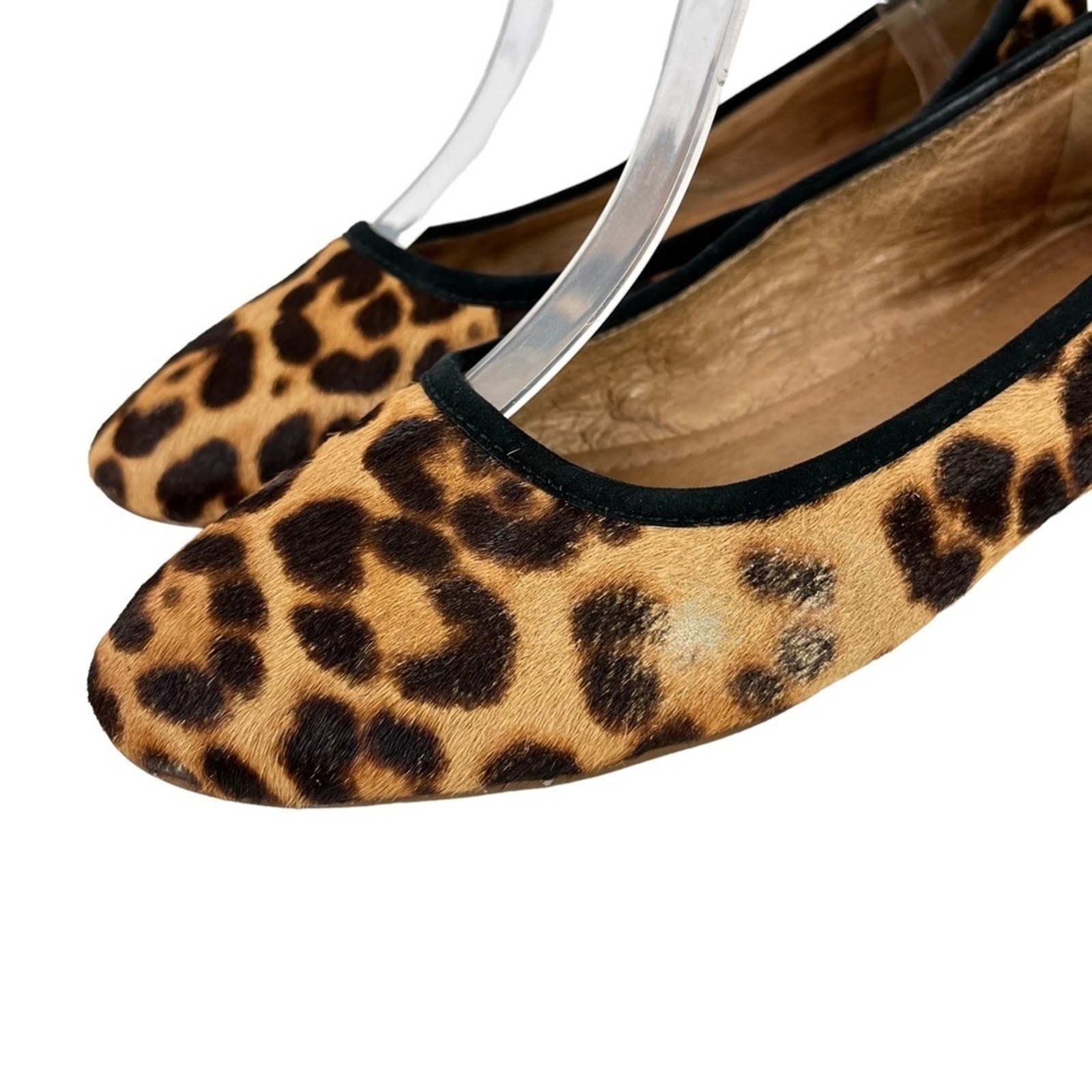 MADEWELL Pony Calf Hair Fur Leopard Print Genuine Leather Flats Shoes Loafer 9.5