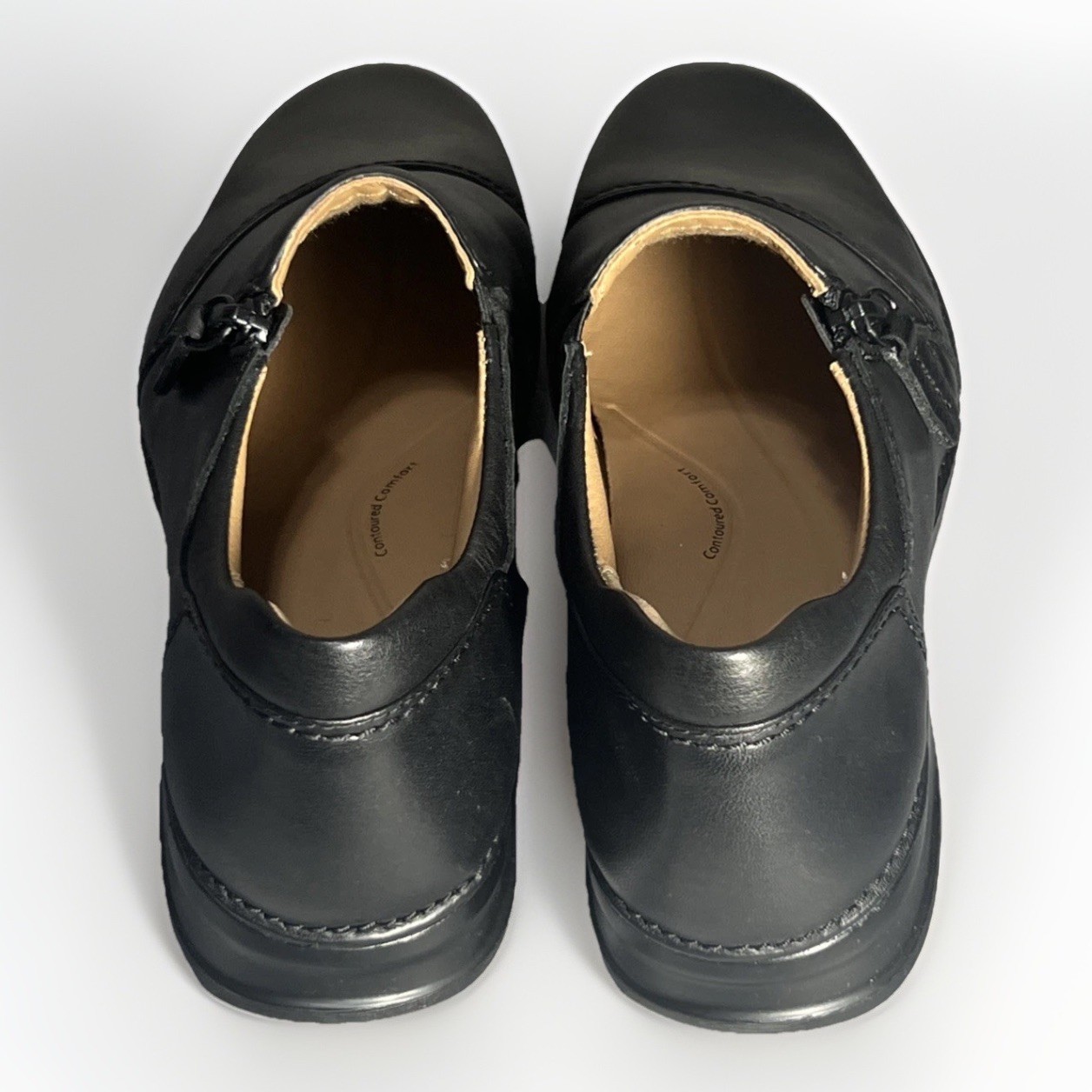 Clarks Unstructured Black Leather Women’s Shoes Loafers Size 7M