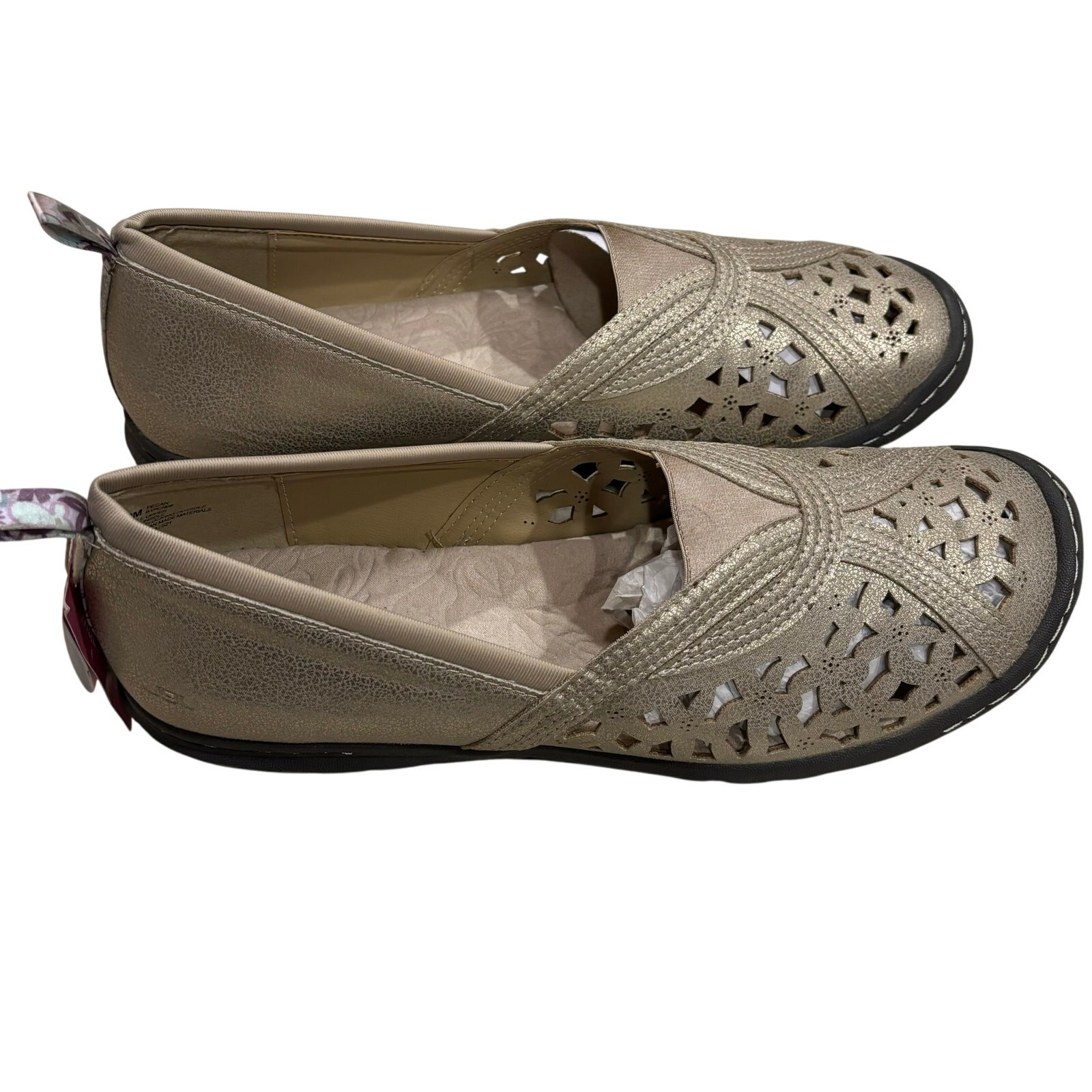 JBU Jambu Women’s 12M Gold Pecan Shimmer Memory Foam Flat Loafer Comfort Shoes